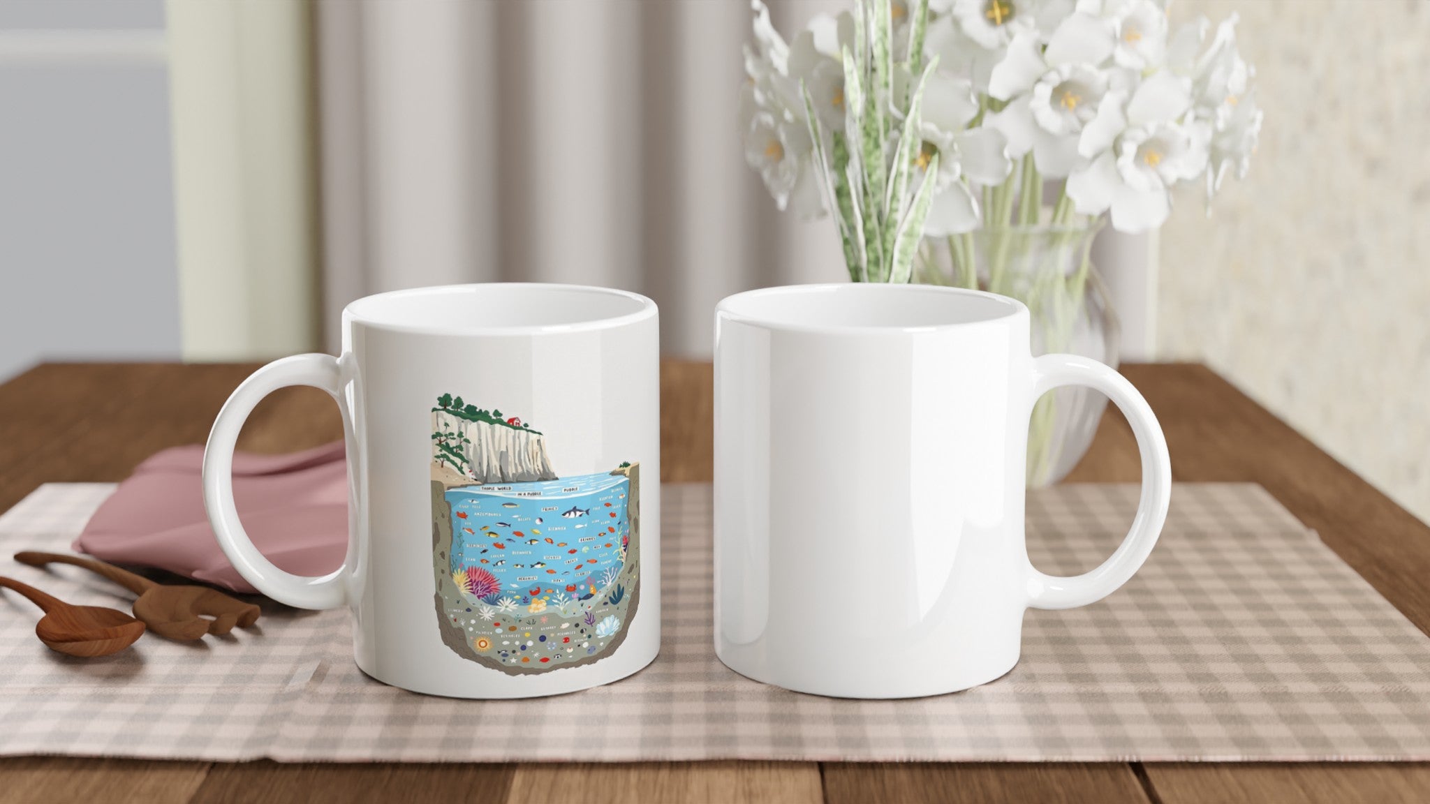 Rock Pool Tidal Cross-section Mug — detail view | Wild Thread Co