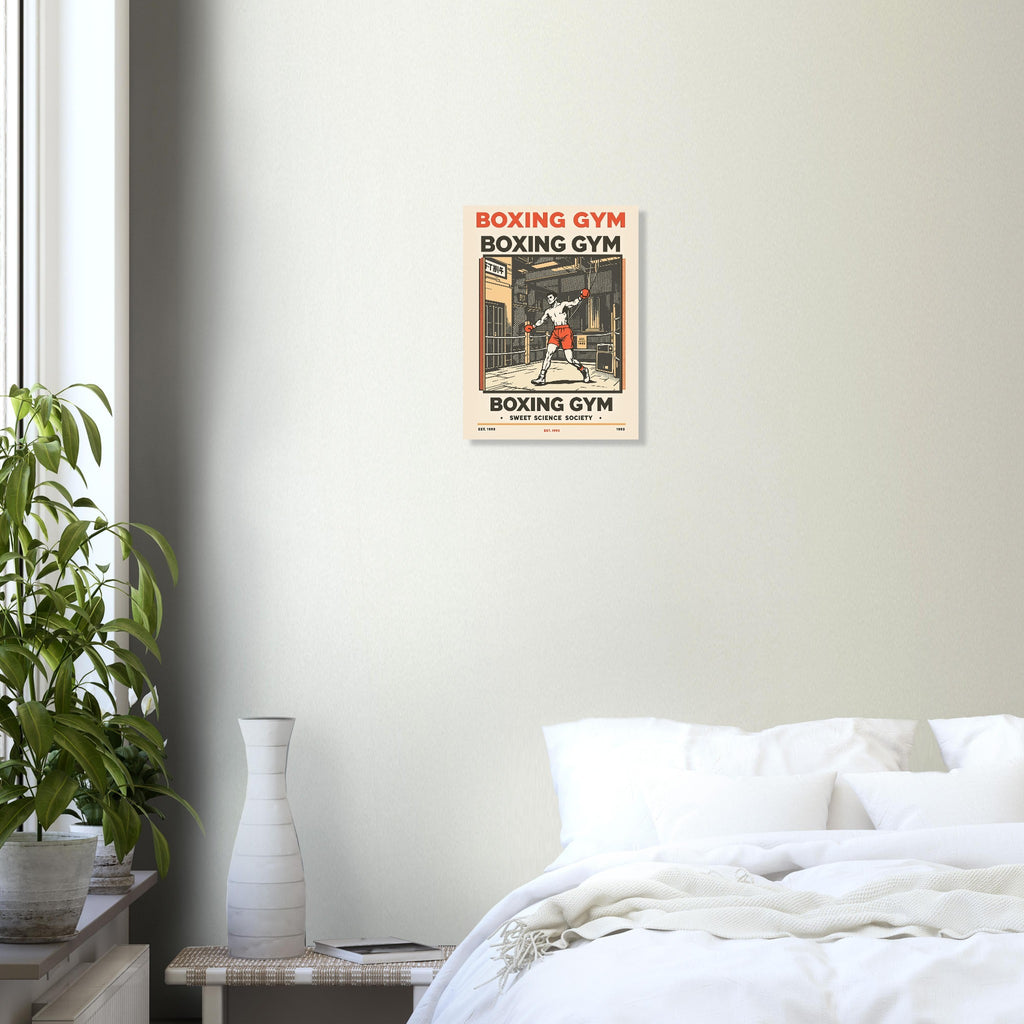 Boxing Gym Vintage Travel Poster Art Print — detail view | Wild Thread Co