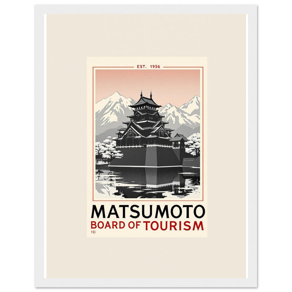 Matsumoto Vintage Travel Poster Framed Art Print — detail view | Wild Thread Co