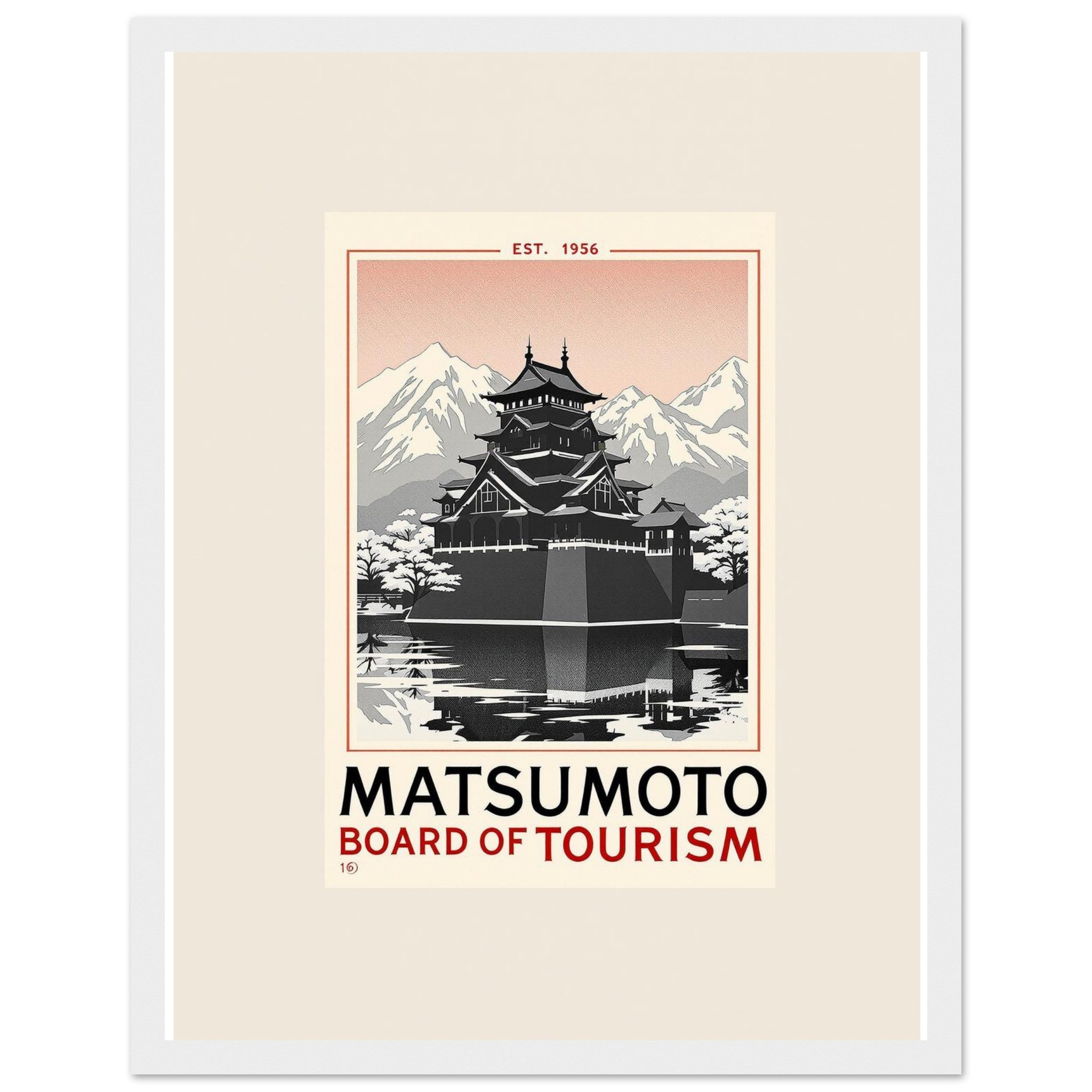 Matsumoto Vintage Travel Poster Framed Art Print — detail view | Wild Thread Co