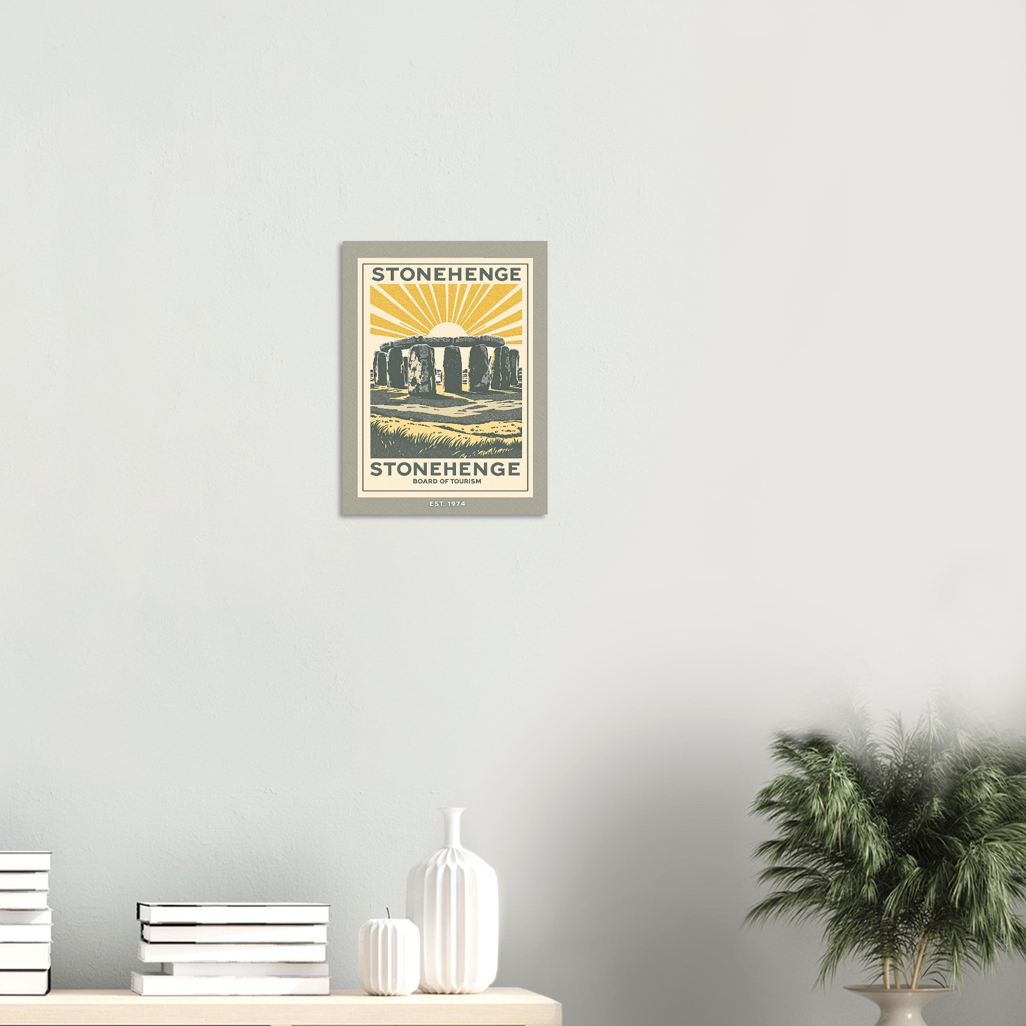 Stonehenge Vintage Travel Poster Art Print — detail view | Wild Thread Co