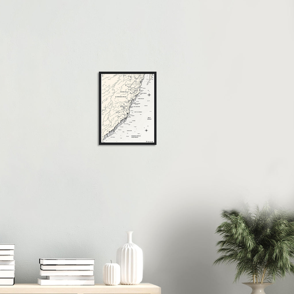 Gorpcore Coastal Walking Framed Print Wall Art Ready to Hang UK Framed Art Print — detail view | Wild Thread Co