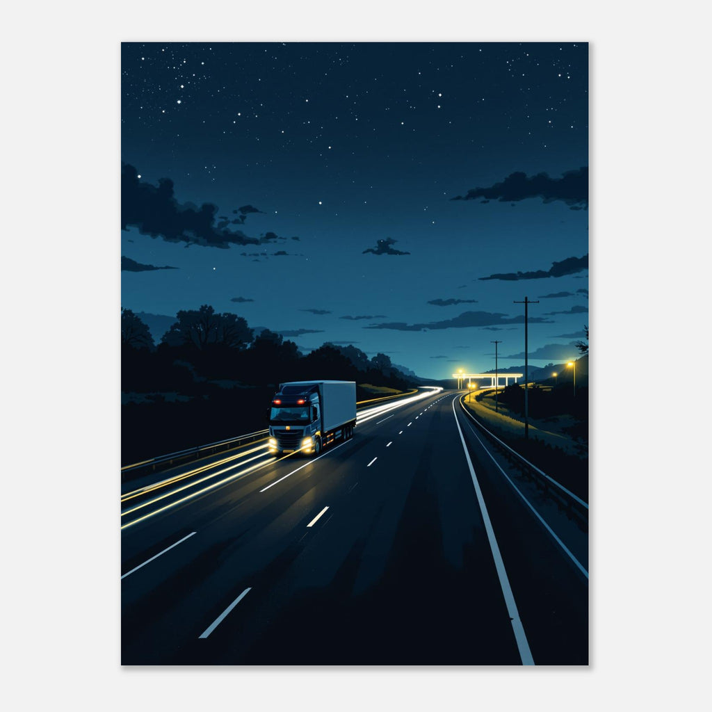 Hgv Driver Night Shift Art Print Art Print — detail view | Wild Thread Co