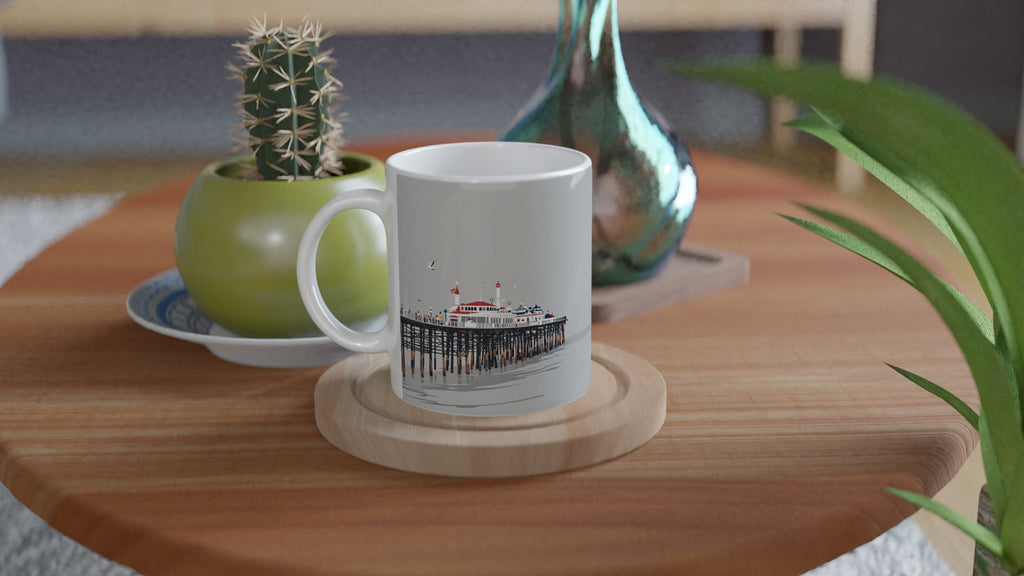 Victorian Seaside Pier Mug — detail view | Wild Thread Co