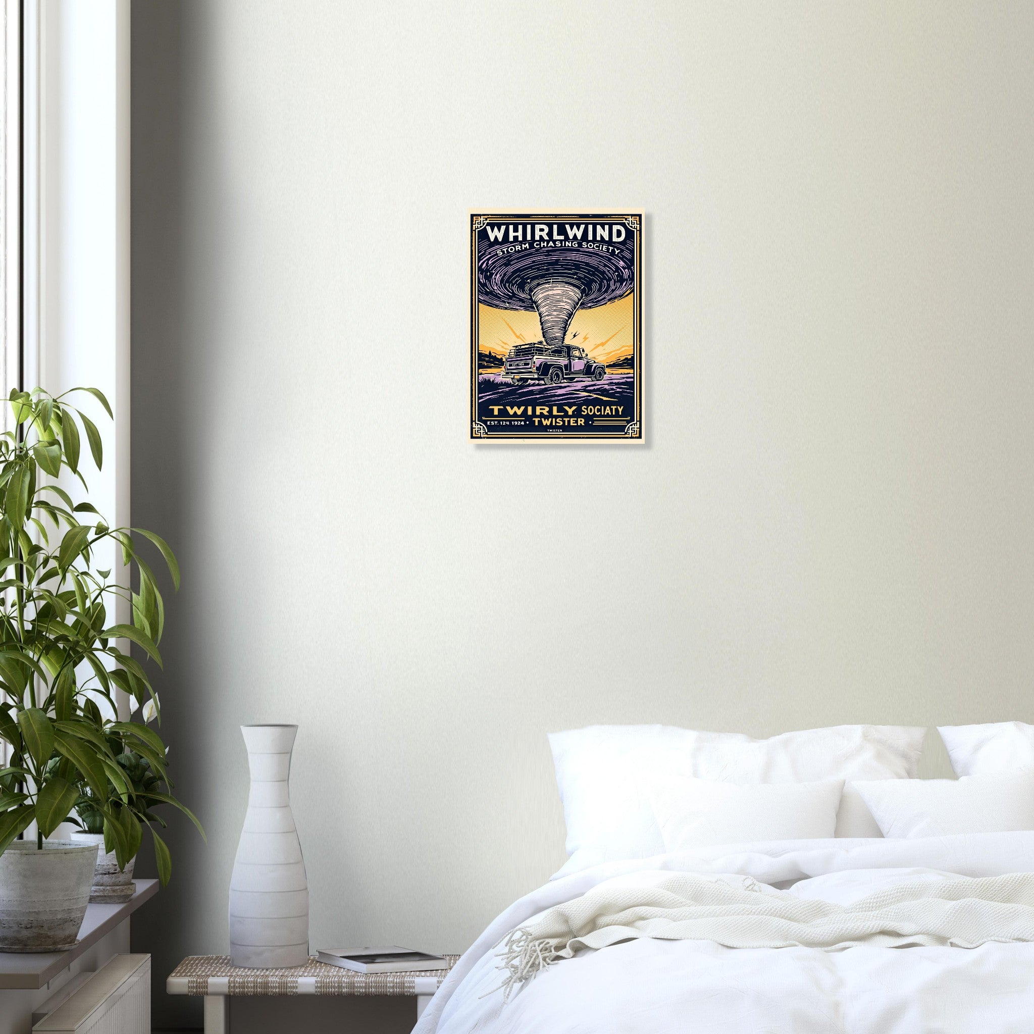 Whirlwind Vintage Travel Poster Art Print — detail view | Wild Thread Co