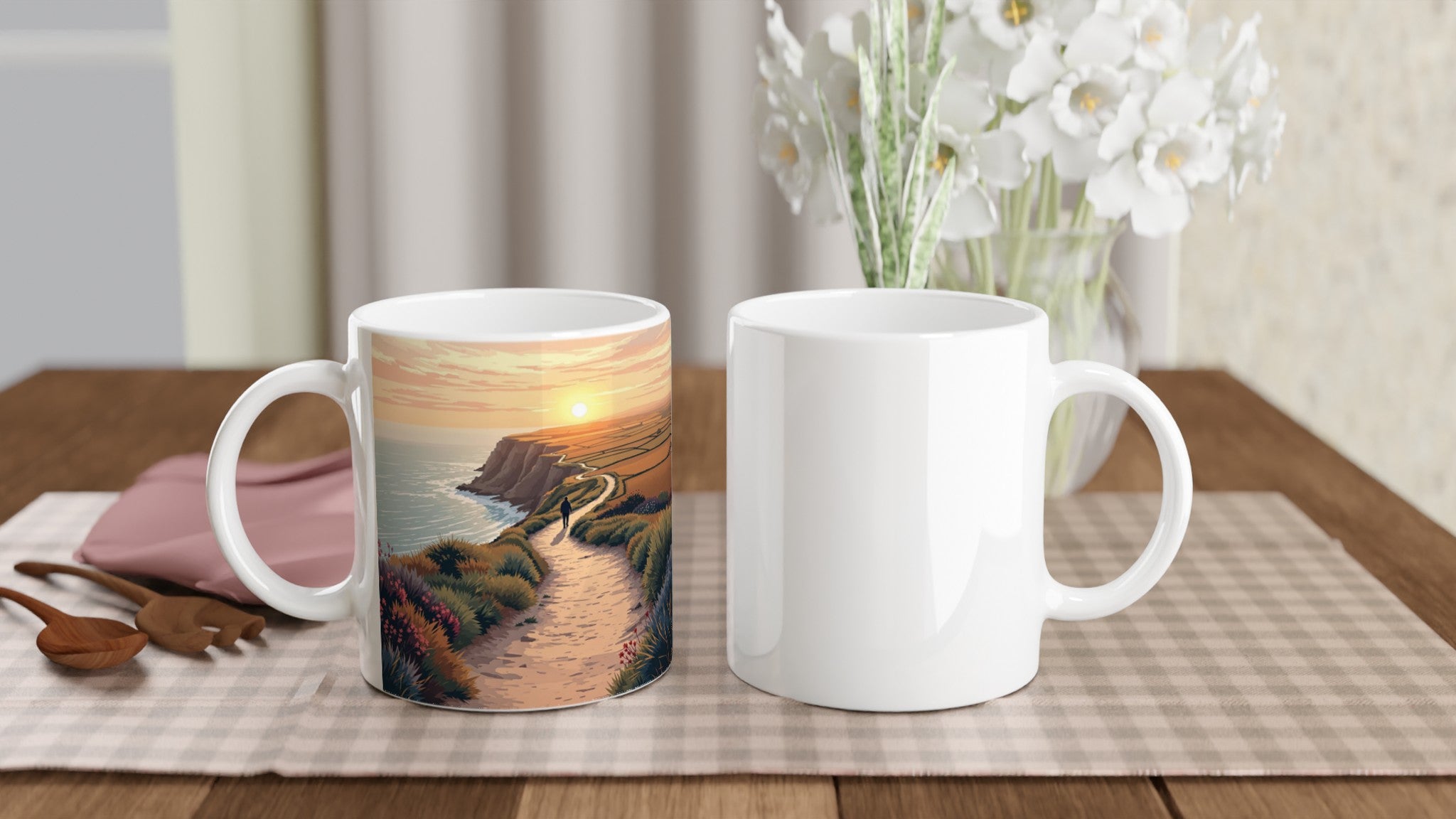 Coastal Path Dawn Solo Walker Mug Coffee Tea Ceramic 11oz — Mug | Wild Thread Co
