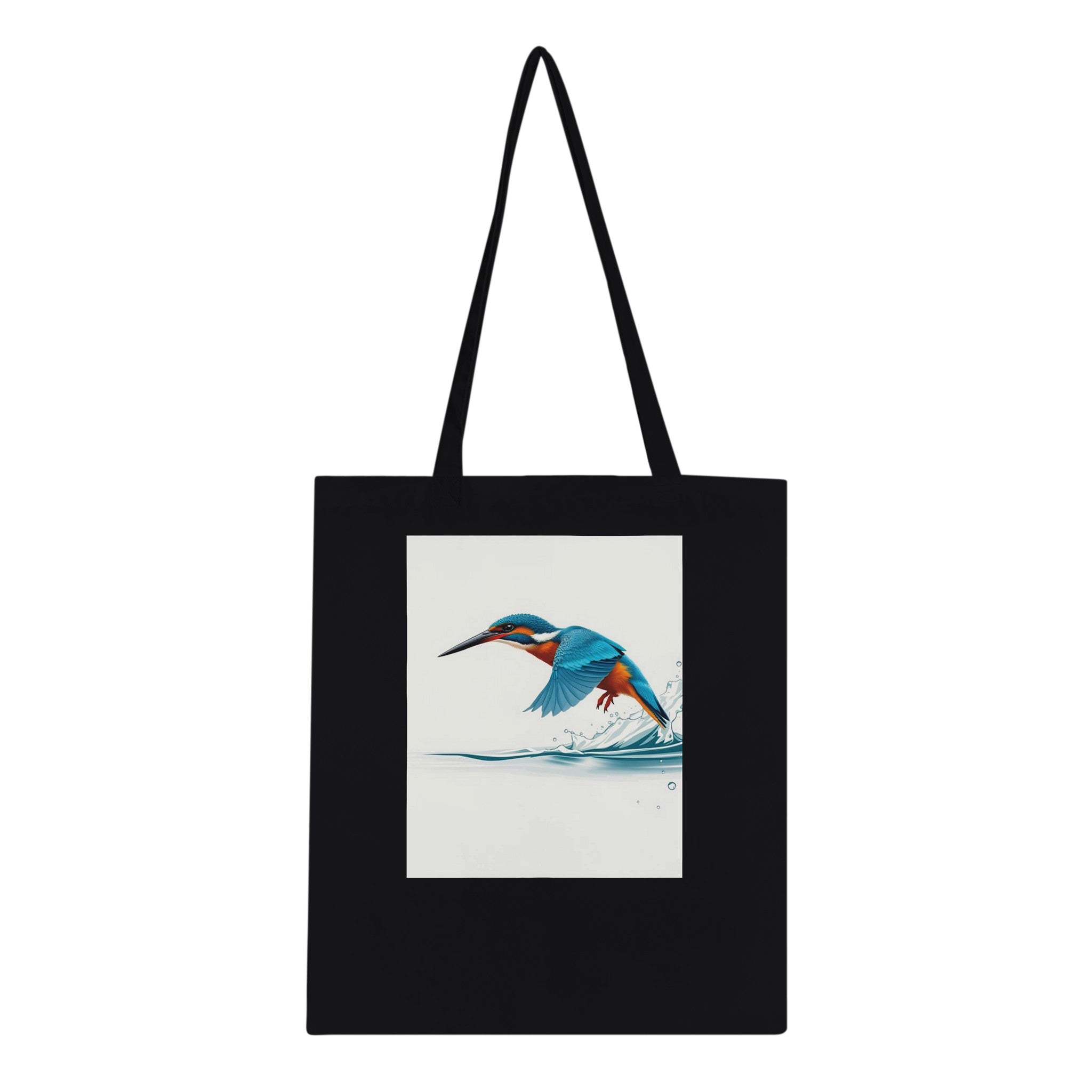 Kingfisher Dive Tote Bag Cotton Shopper UK Tote Bag — detail view | Wild Thread Co