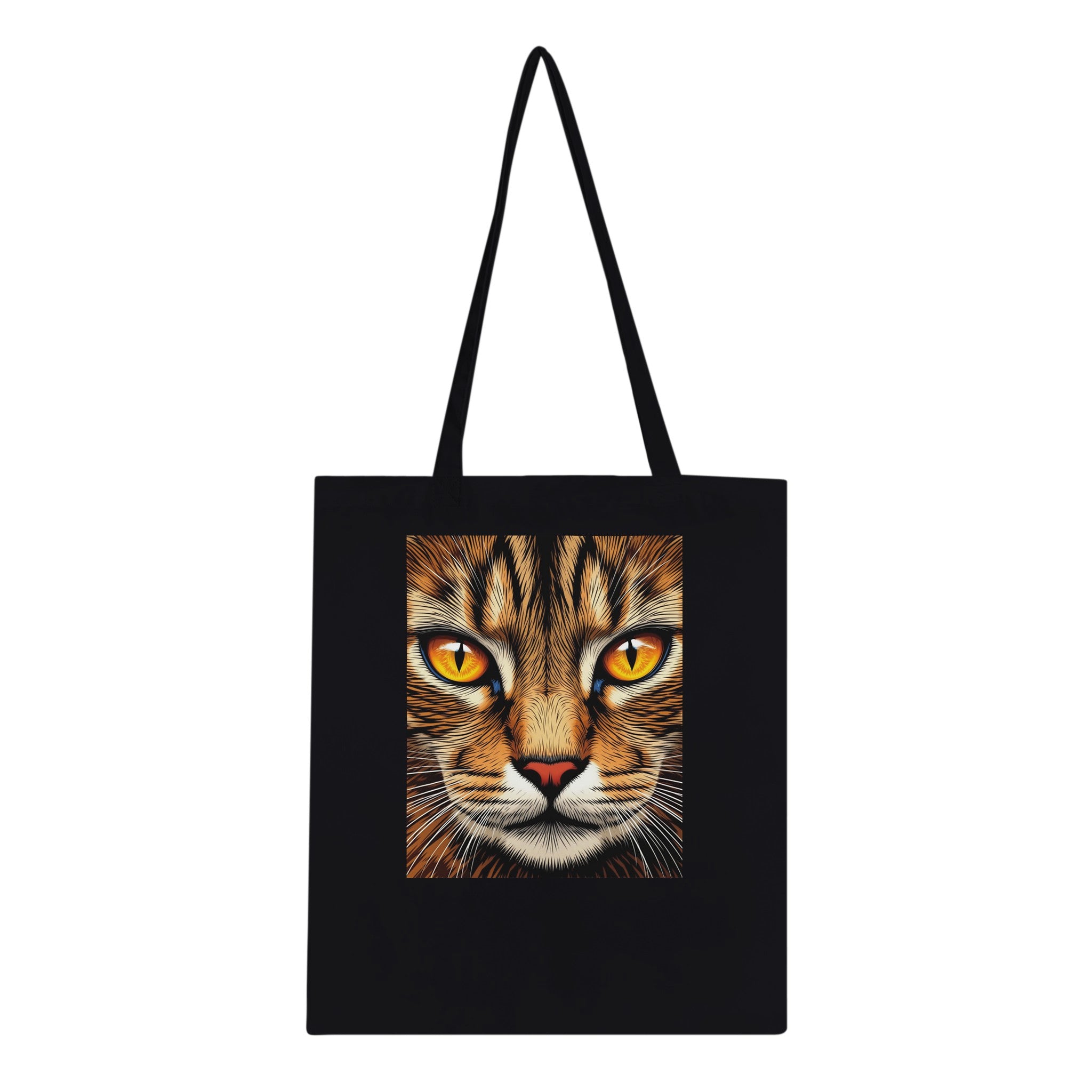 Tabby Cat Close Up Tote Bag Cotton Shopper UK Tote Bag — detail view | Wild Thread Co
