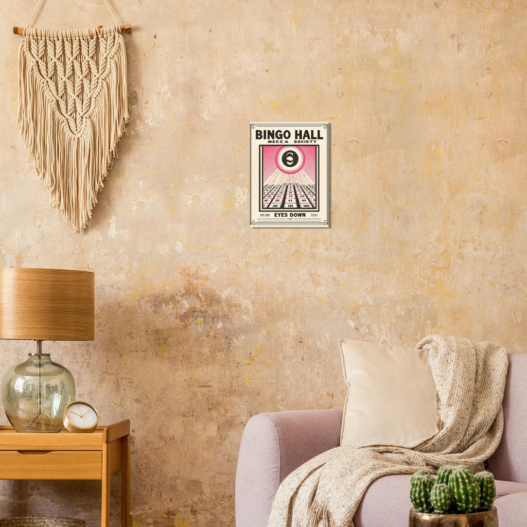 Bingo Hall Vintage Travel Poster Art Print — detail view | Wild Thread Co
