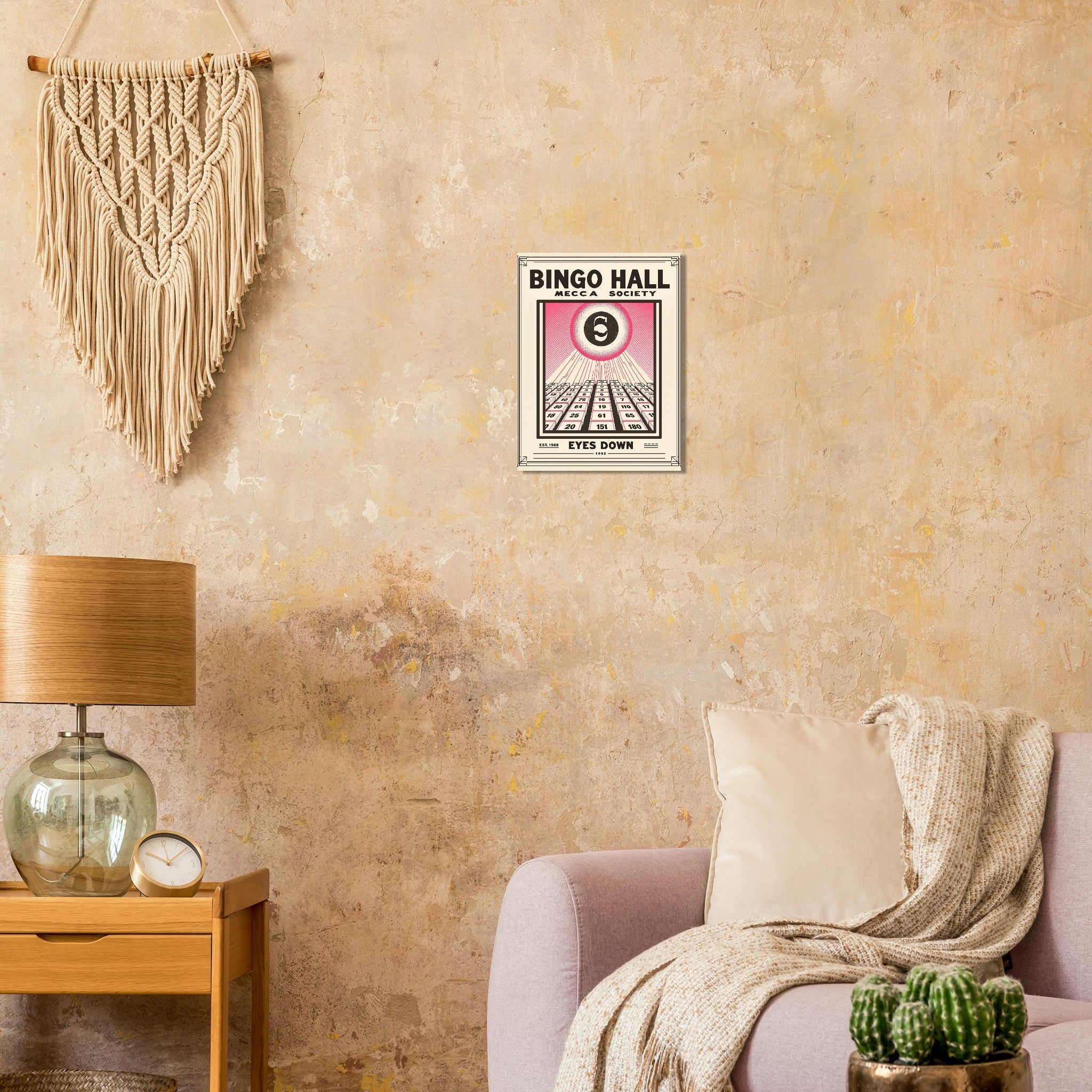 Bingo Hall Vintage Travel Poster Art Print — detail view | Wild Thread Co