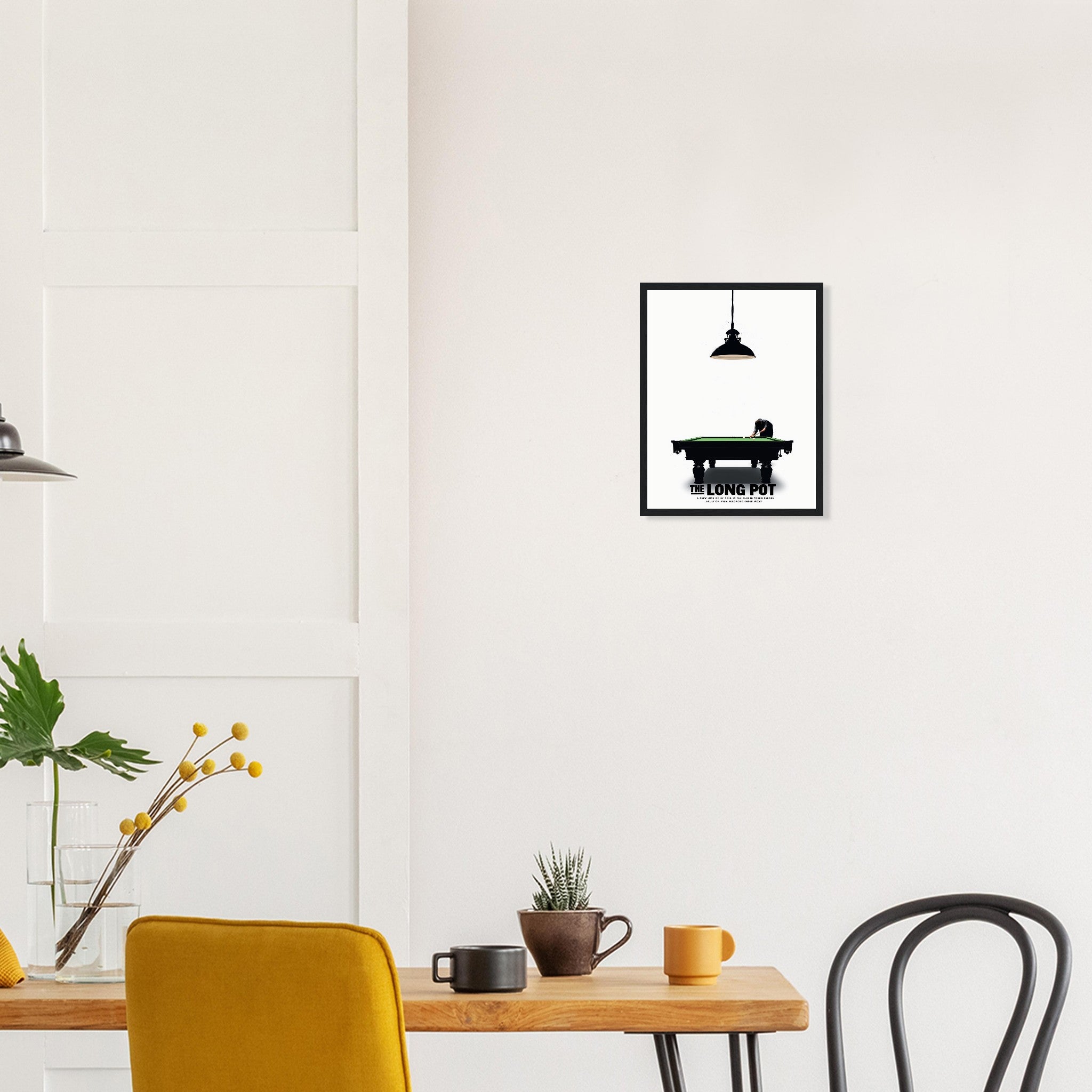 Retro Snooker Hustle Framed Print Wall Art Ready to Hang UK Framed Art Print — detail view | Wild Thread Co