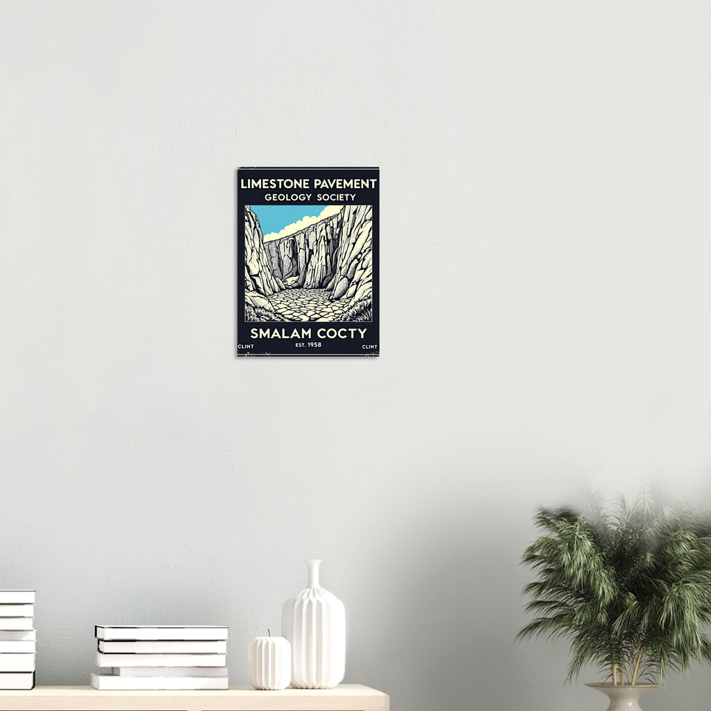 Limestone Pavement Vintage Travel Poster Art Print — detail view | Wild Thread Co