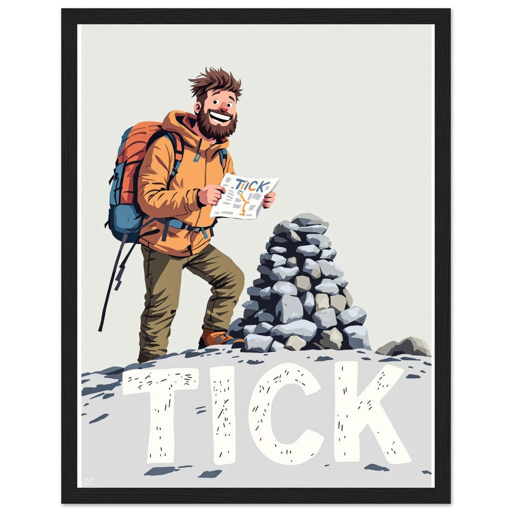 First Munro Summit Tick Framed Print Wall Art Ready to Hang UK Framed Art Print — detail view | Wild Thread Co