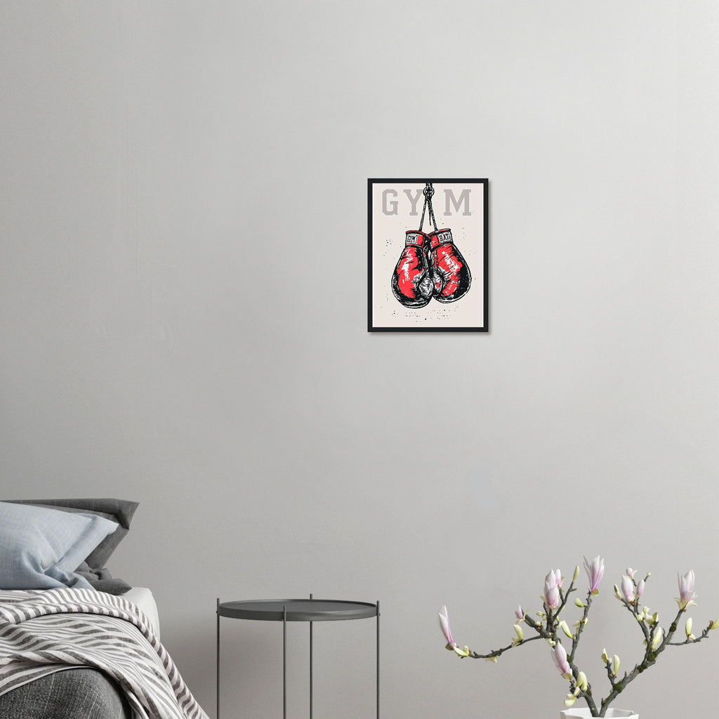 Retro Sports Boxing Framed Art Print — detail view | Wild Thread Co