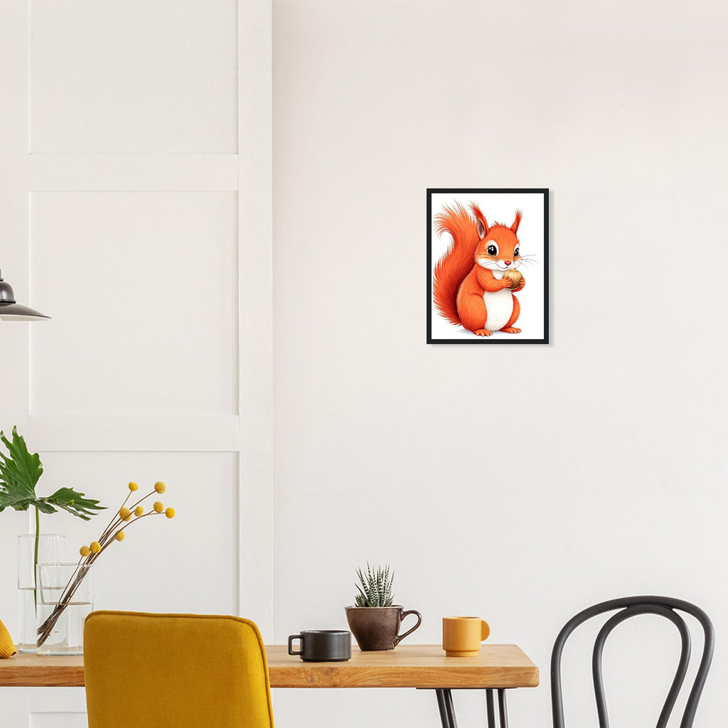 Red Squirrel Framed Print Wall Art Ready to Hang UK Framed Art Print — detail view | Wild Thread Co