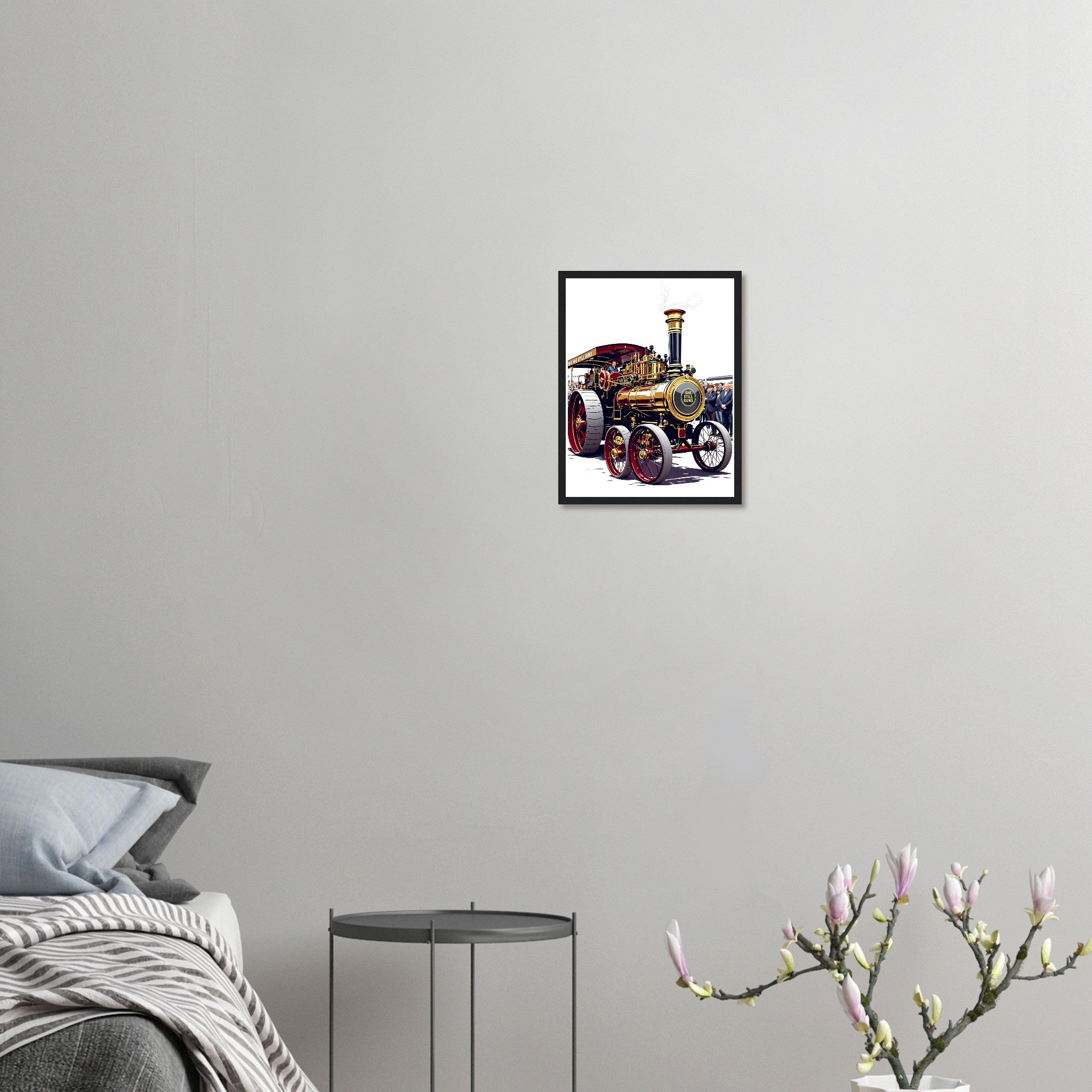 Steam Traction Engine Rally Framed Art Print — detail view | Wild Thread Co
