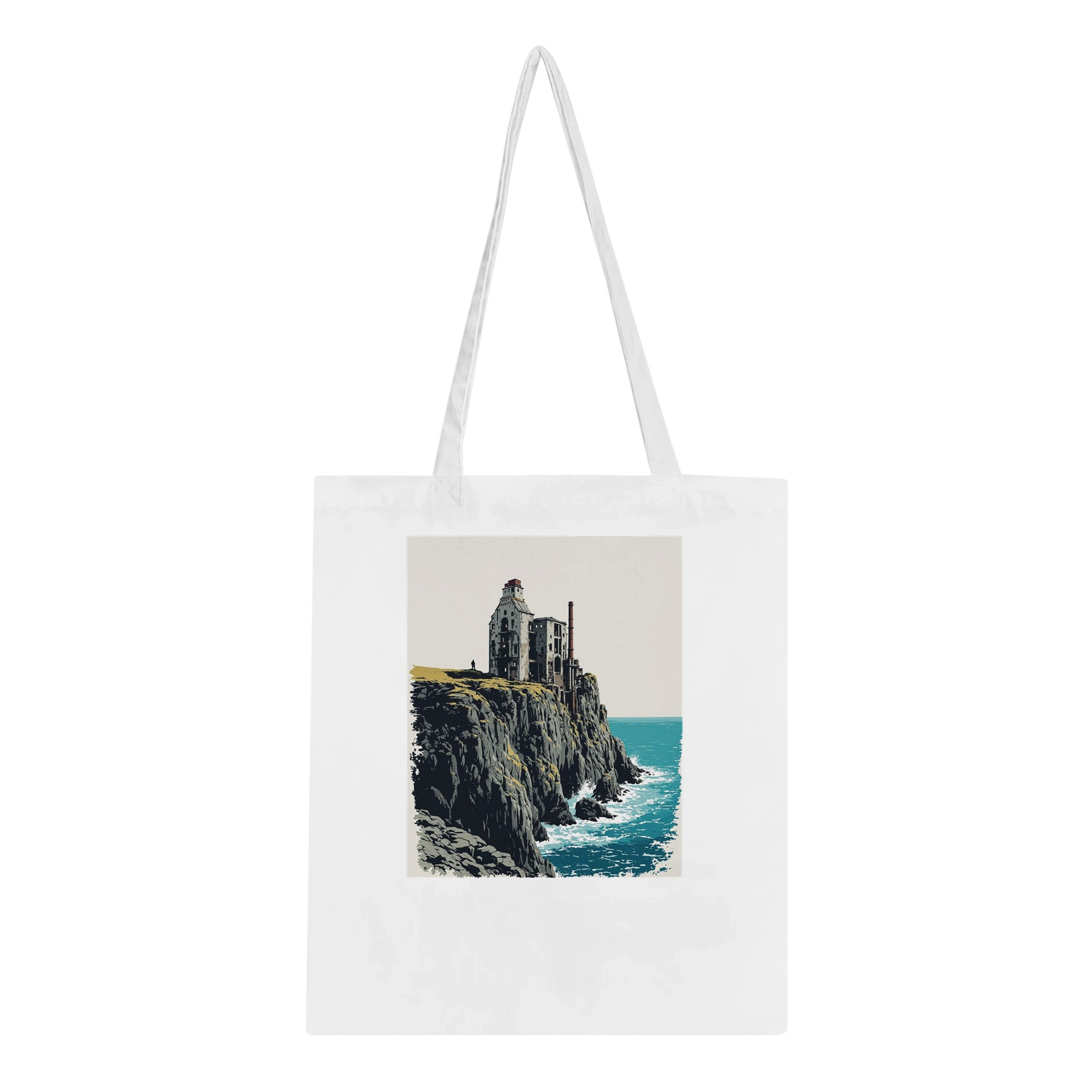 Cornish Tin Mine Cliff Tote Bag Cotton Shopper UK — Tote Bag | Wild Thread Co UK