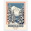 Hokkaido Vintage Travel Poster Framed Art Print — detail view | Wild Thread Co
