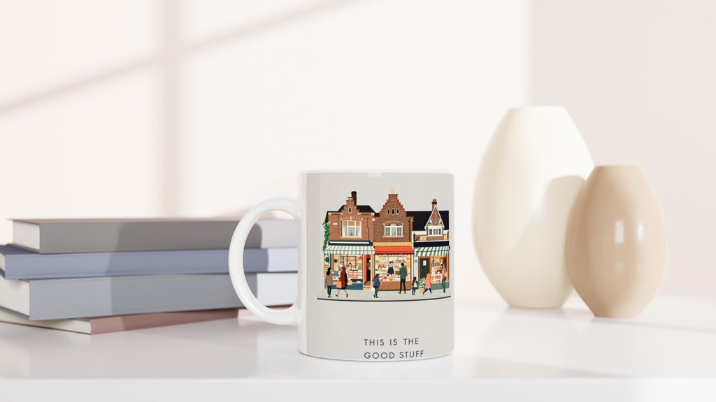 Yorkshire Market Town Saturday Morning Mug — detail view | Wild Thread Co