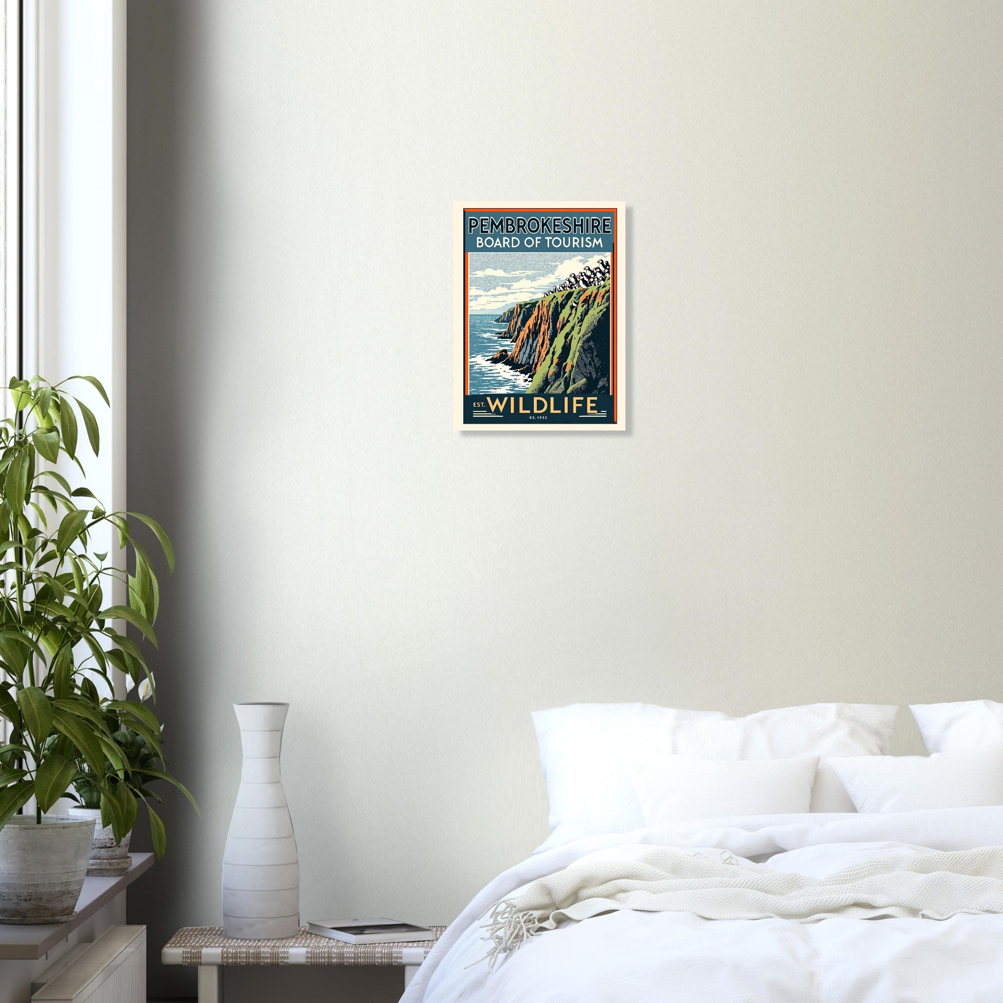 Pembrokeshire Vintage Travel Poster Art Print — detail view | Wild Thread Co