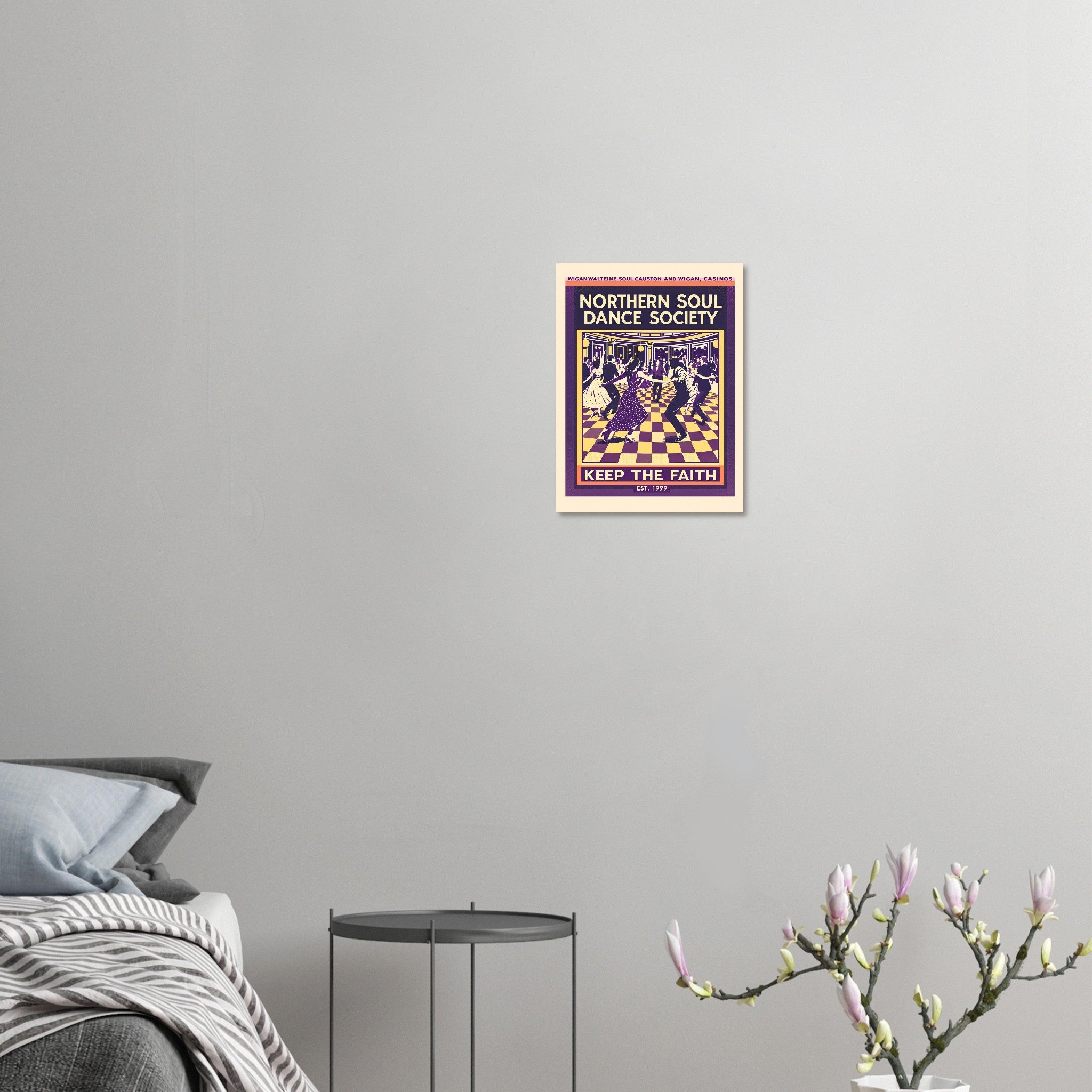 Northern Soul Vintage Travel Poster Art Print — detail view | Wild Thread Co