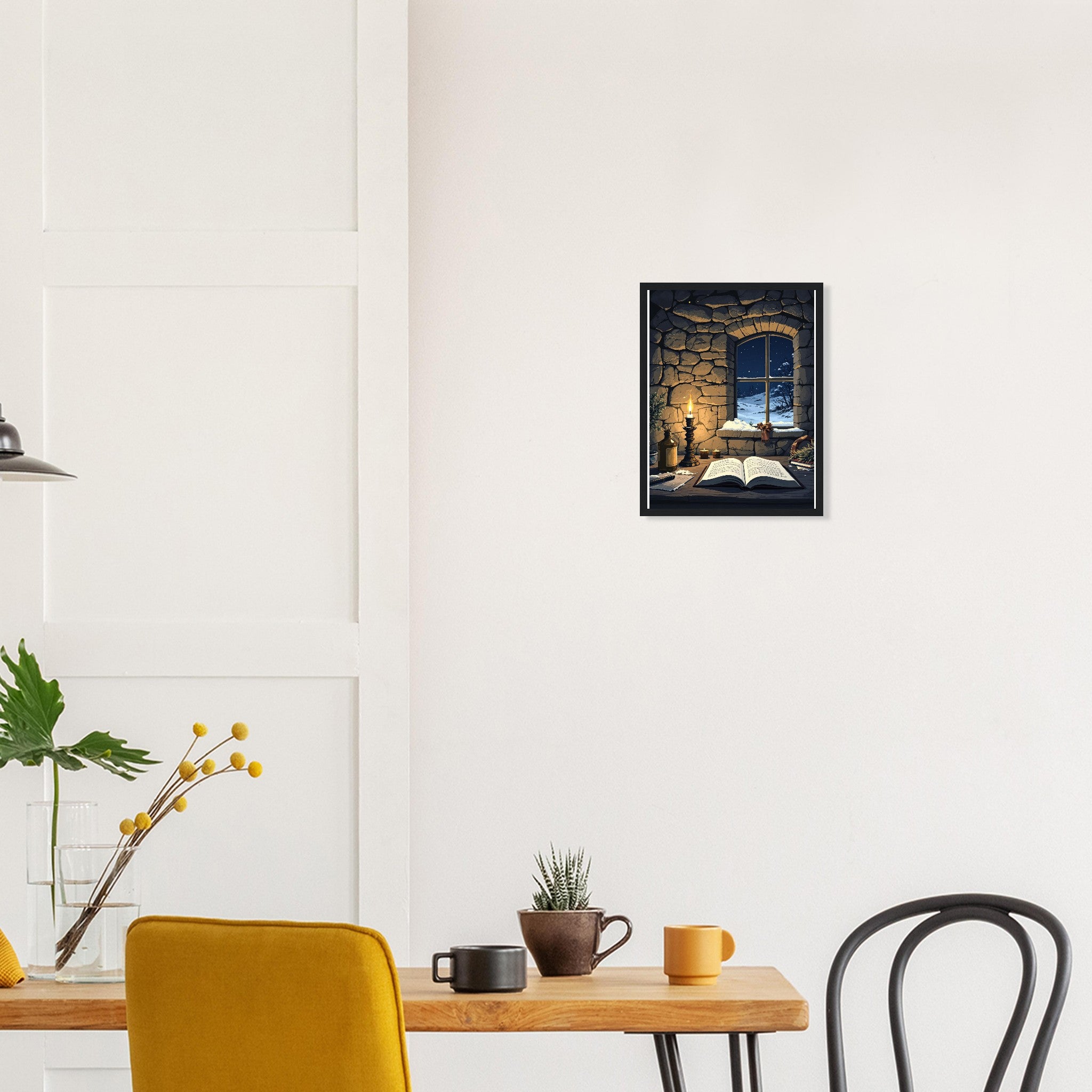 Bothy Interior Candlelight Art Framed Print Wall Art Ready to Hang UK UK Gift — Framed Art Print | Wild Thread Co