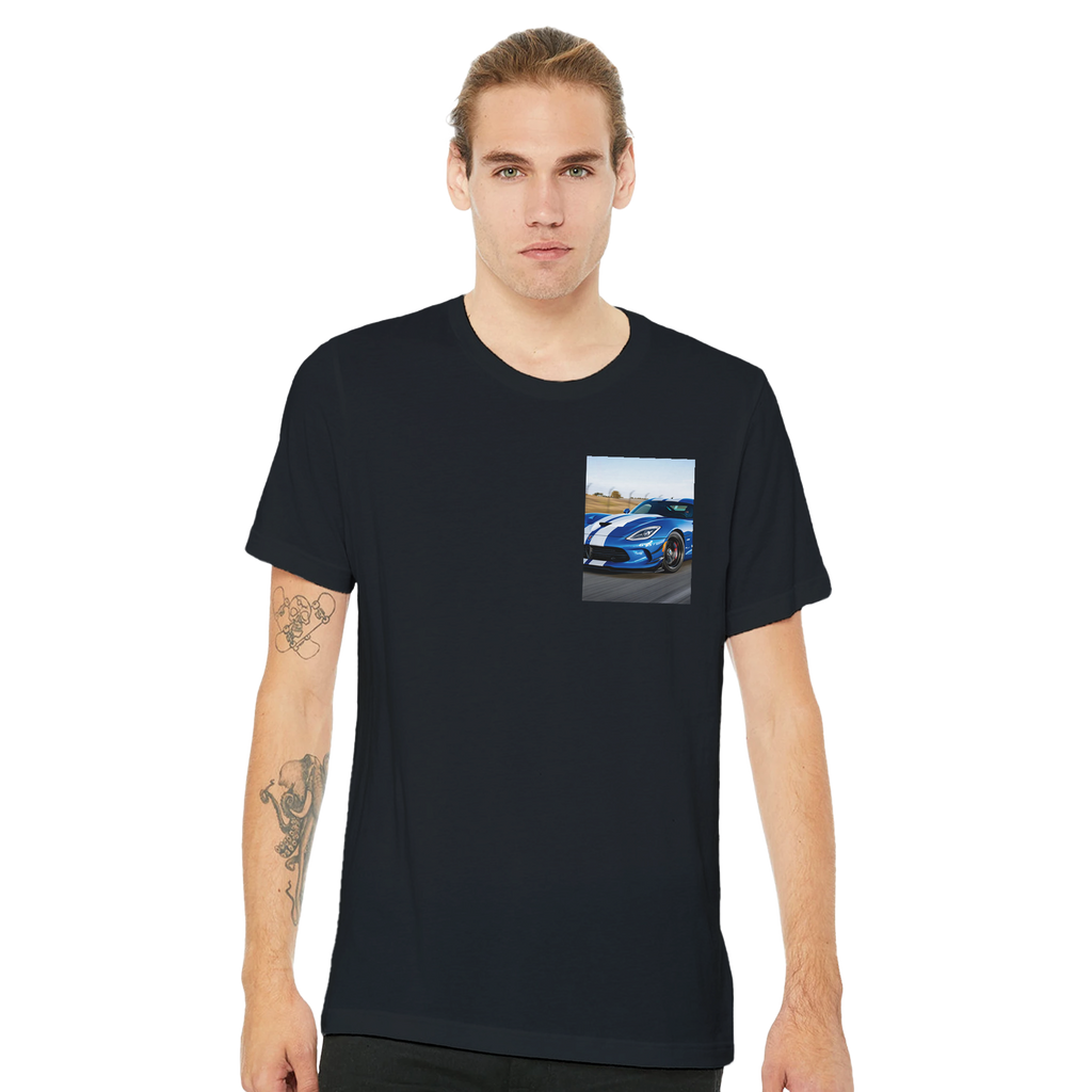 Viper Gts Blue Stripe T-Shirt — detail view | Wild Thread Co
