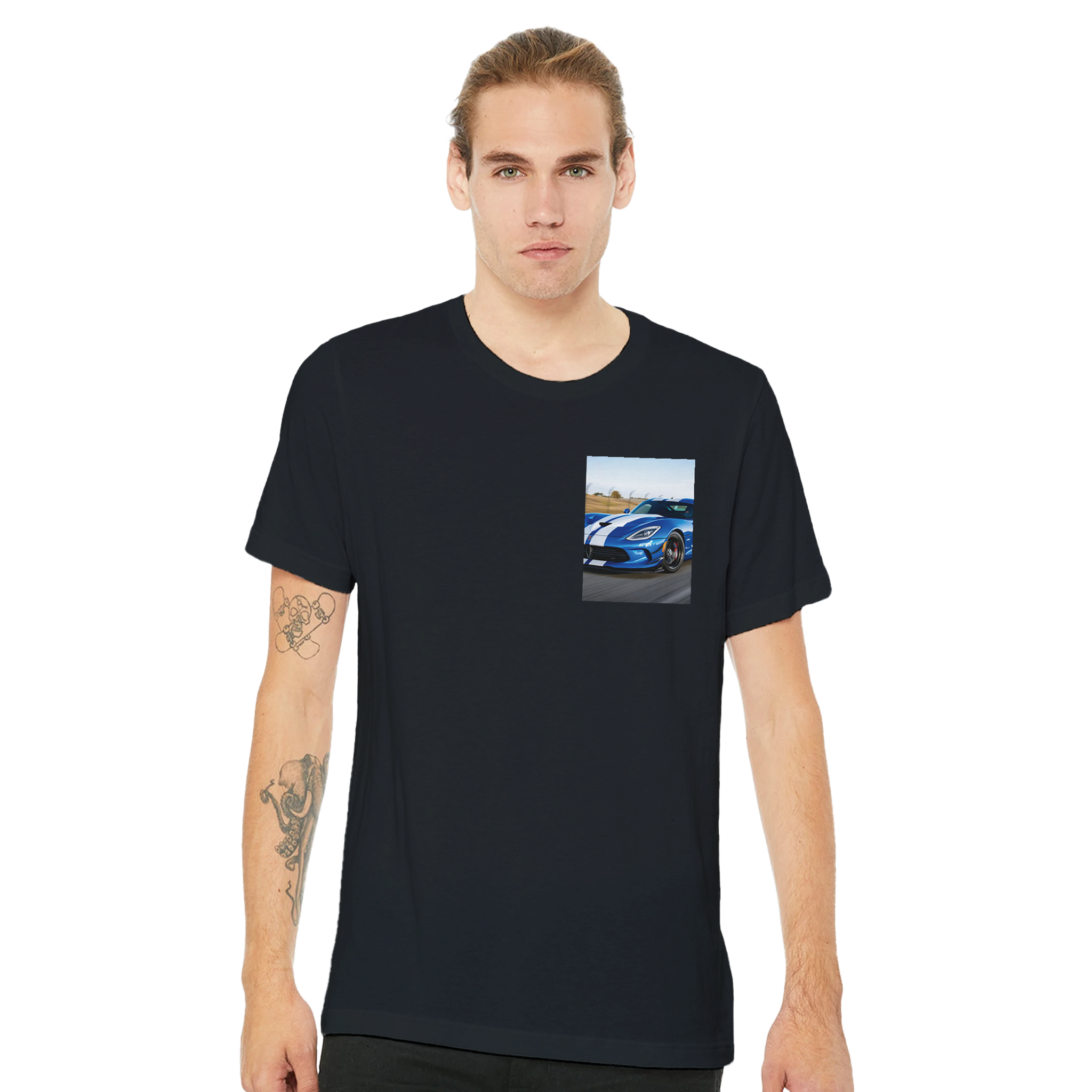 Viper Gts Blue Stripe T-Shirt — detail view | Wild Thread Co