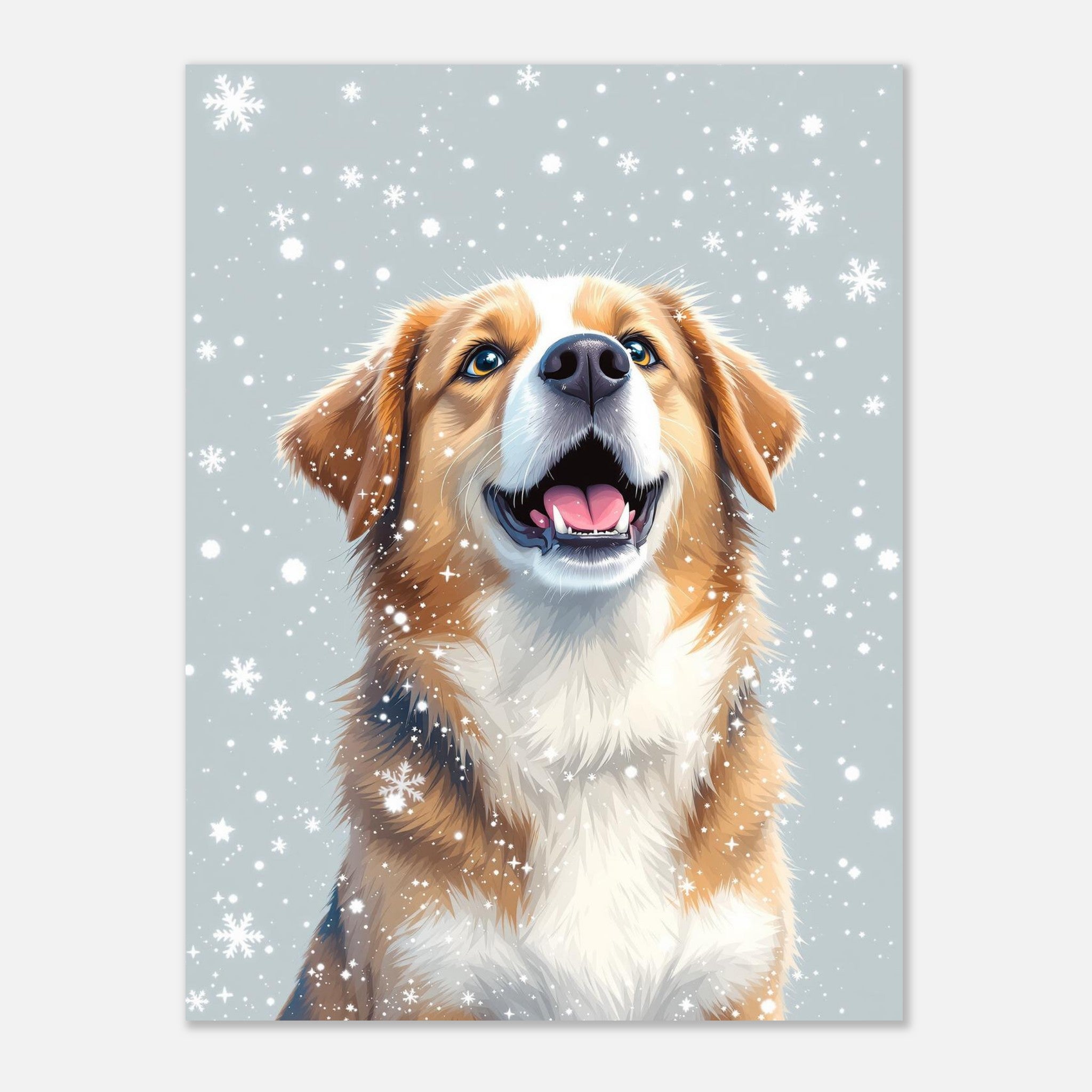 Dog In Snow Art Print Poster Wall Art UK — Art Print | Wild Thread Co