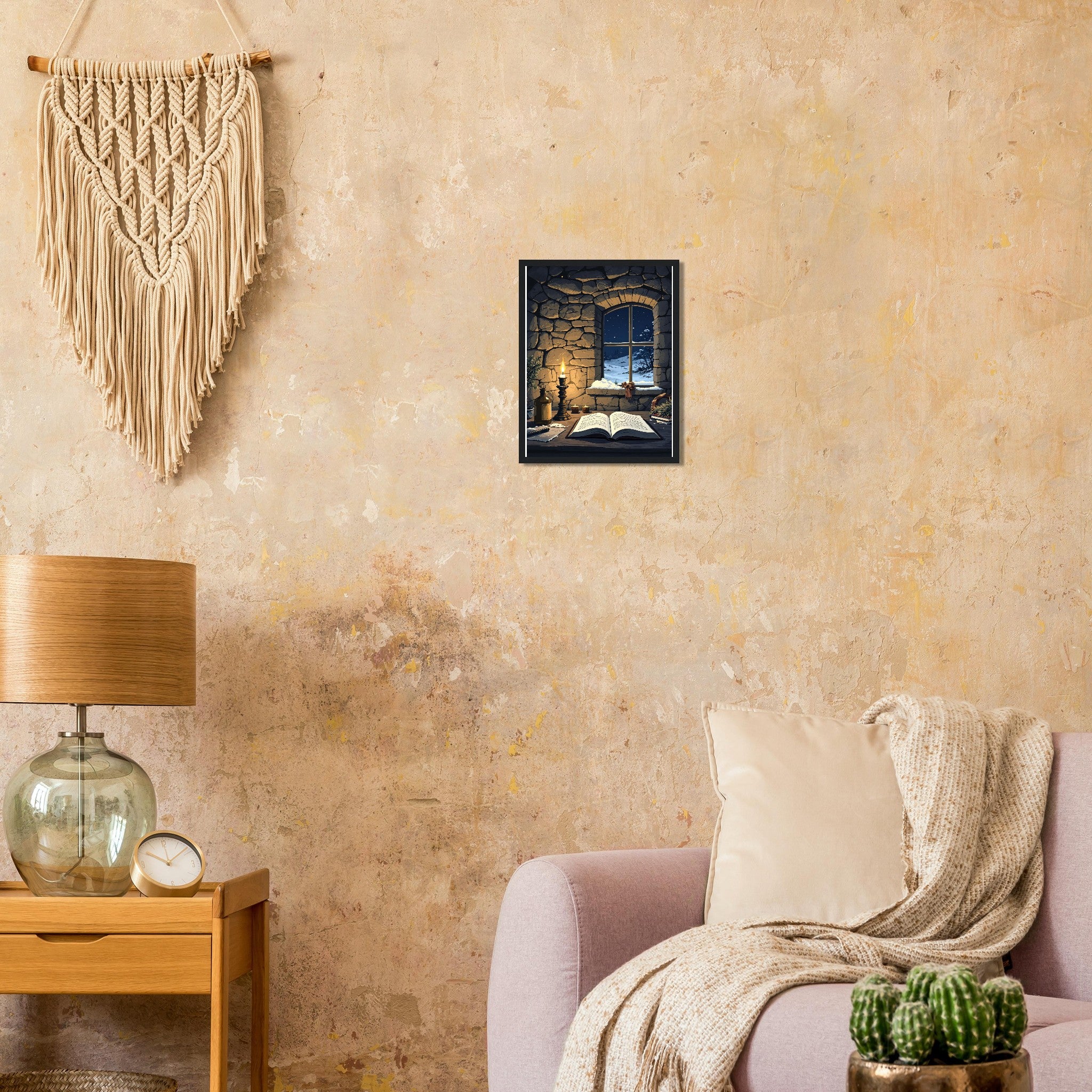Bothy Interior Candlelight Framed Print Wall Art Ready to Hang UK — Framed Art Print | Wild Thread Co