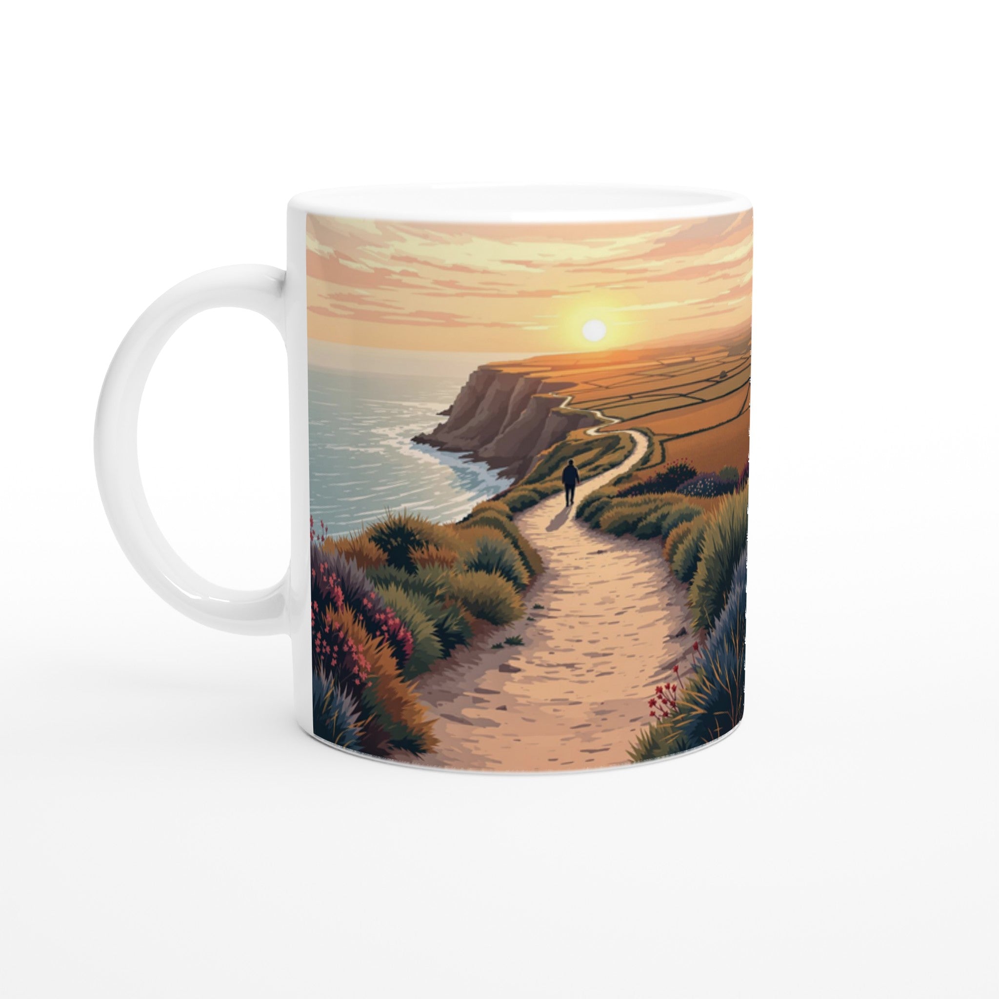 Coastal Path Dawn Solo Walker Mug Coffee Tea Ceramic 11oz — Mug | Wild Thread Co