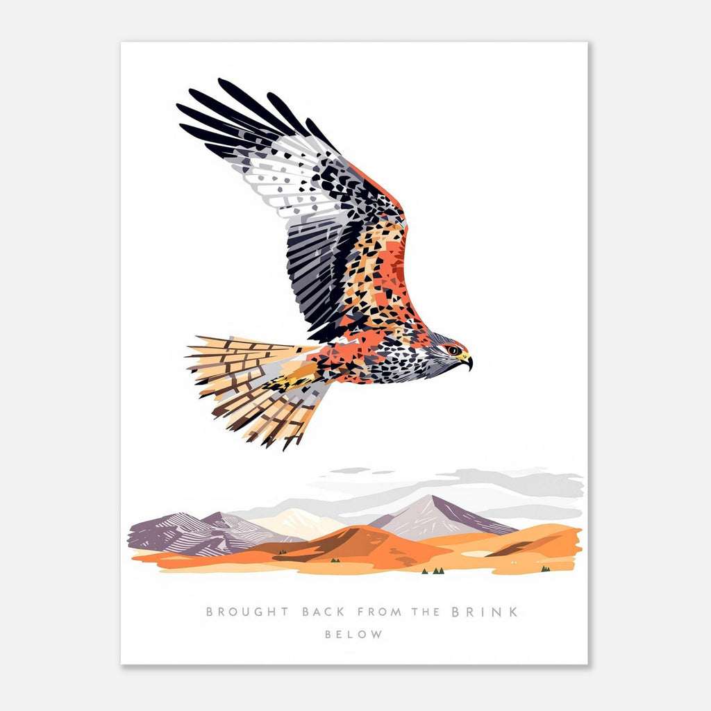 Red Kite Welsh Wildlife A1 Art Print Art Print — detail view | Wild Thread Co