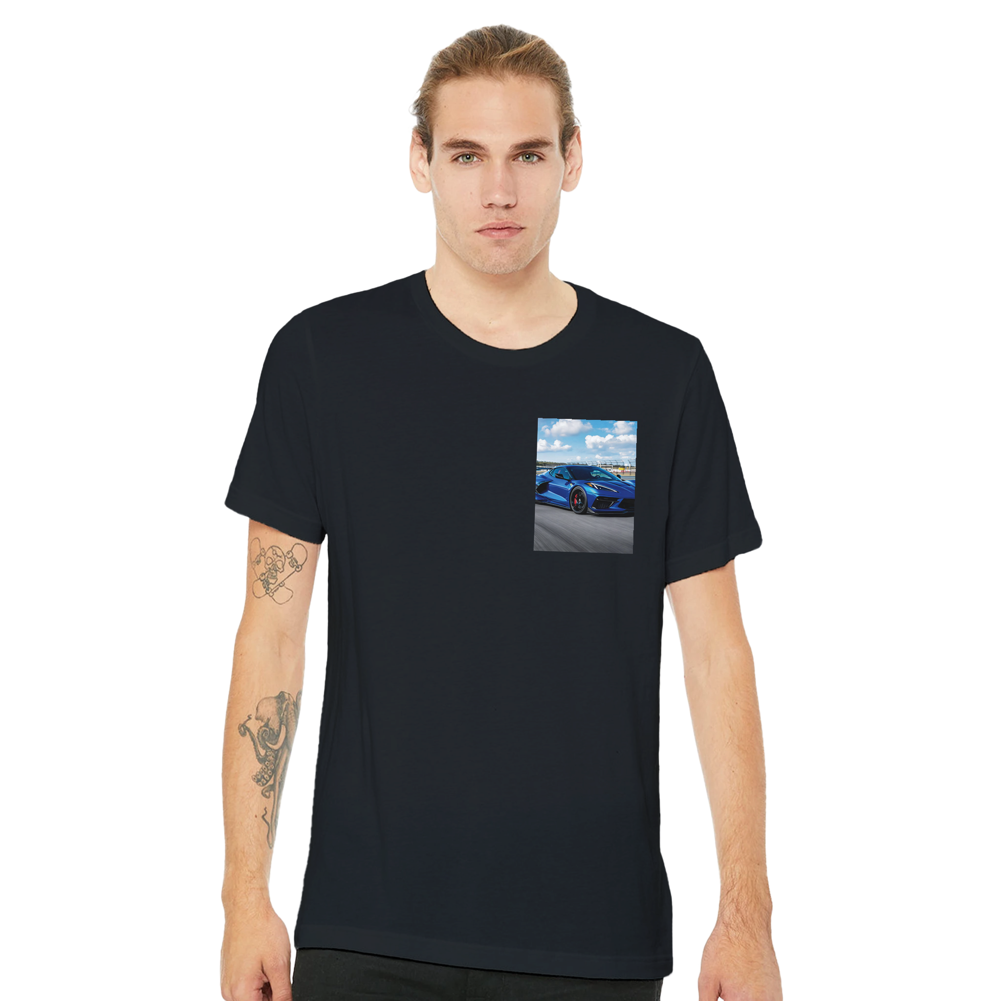 Corvette C8 Z06 UK Gift T-Shirt — detail view | Wild Thread Co