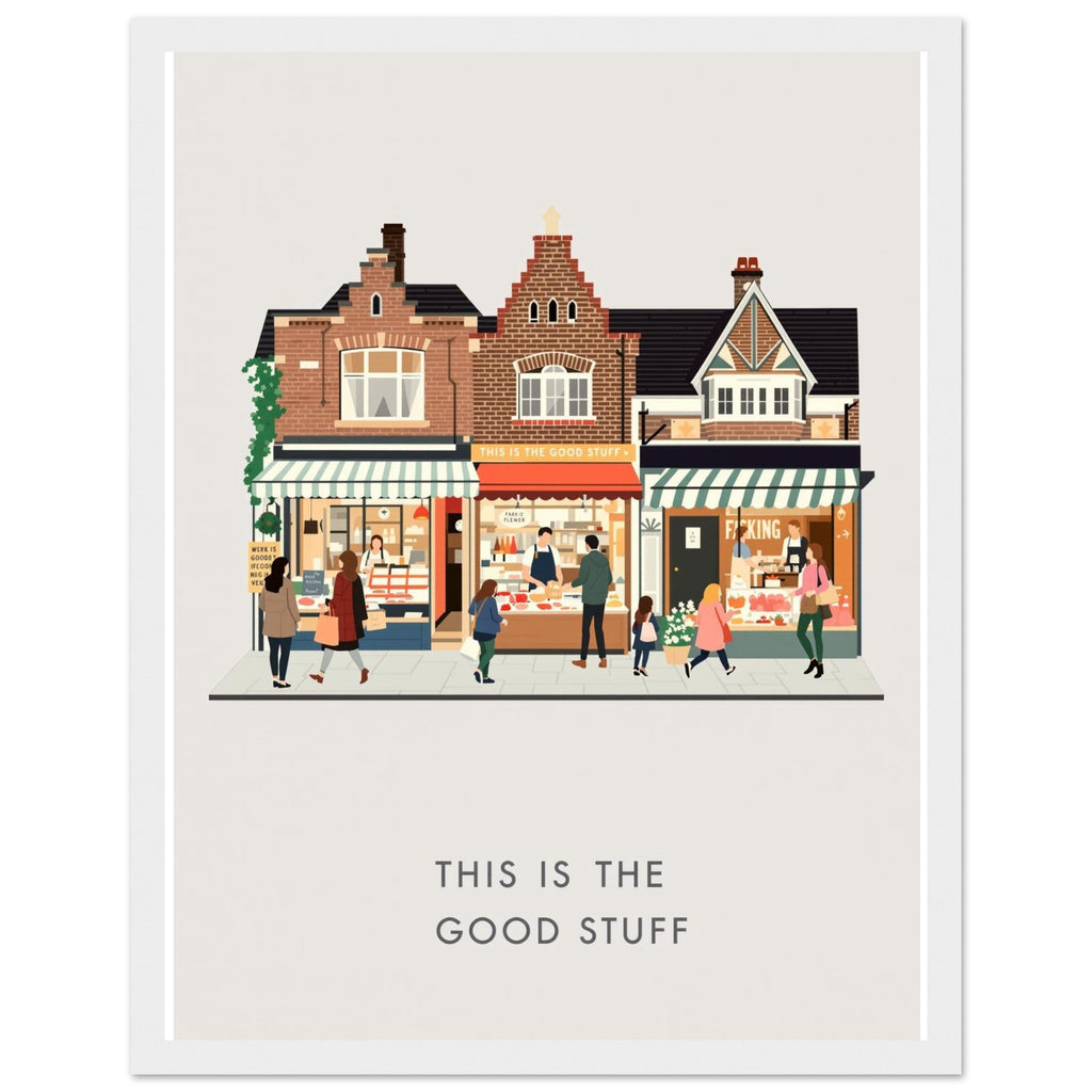 Yorkshire Market Town Saturday Morning Print Material — detail view | Wild Thread Co
