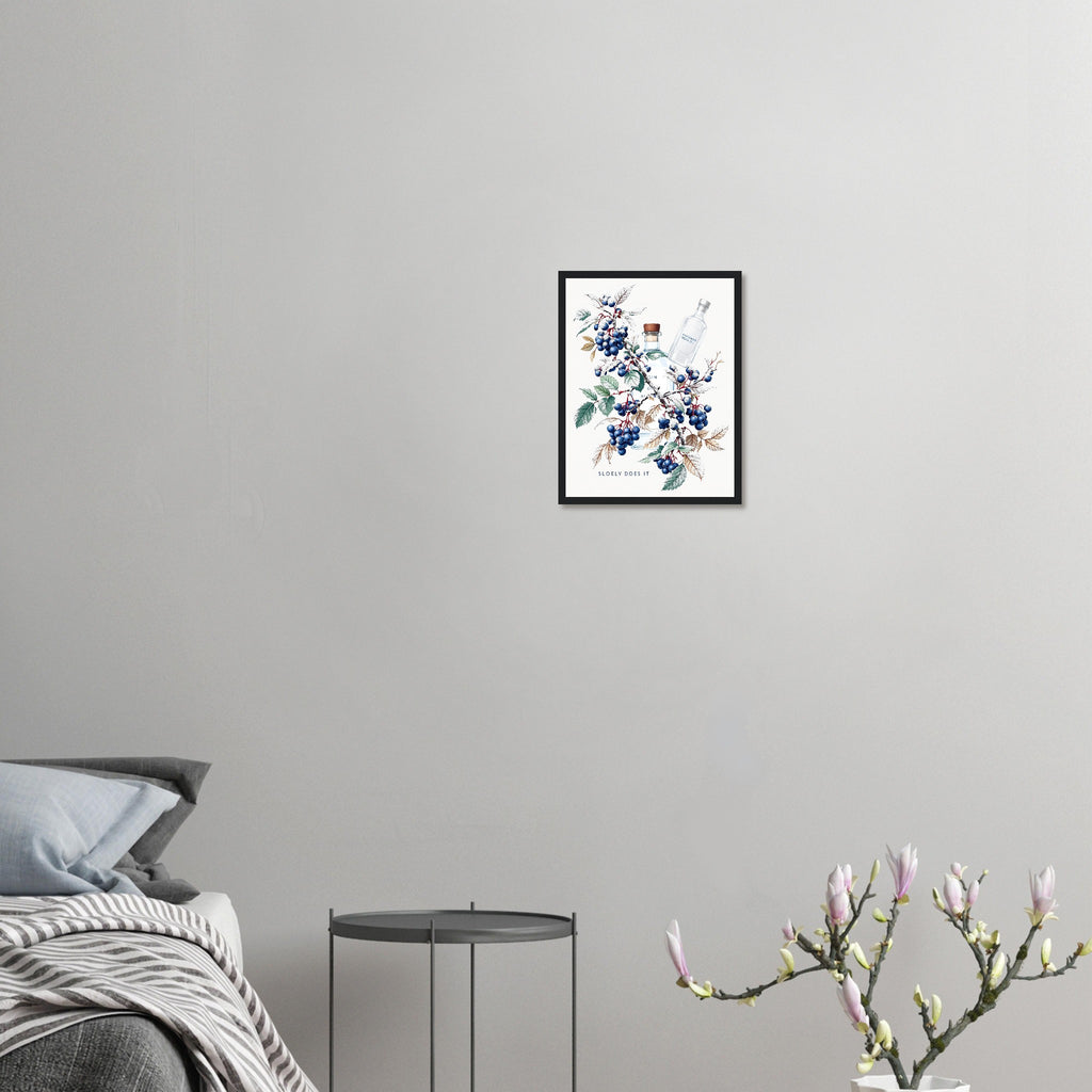 Sloe Berry Blackthorn Frost Gin Framed Art Print — detail view | Wild Thread Co