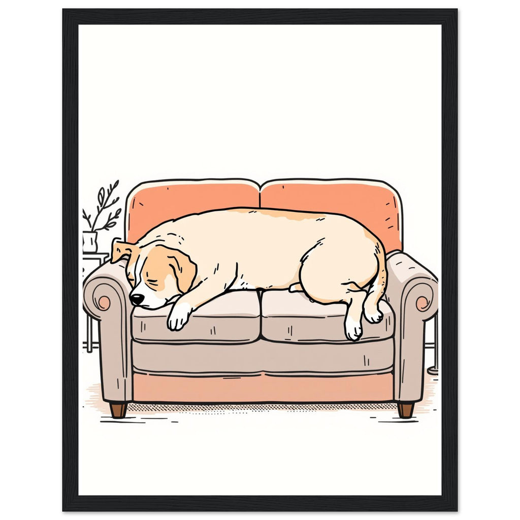 Dog Sleeping Sofa — Framed Art Print | Wild Thread Co UK