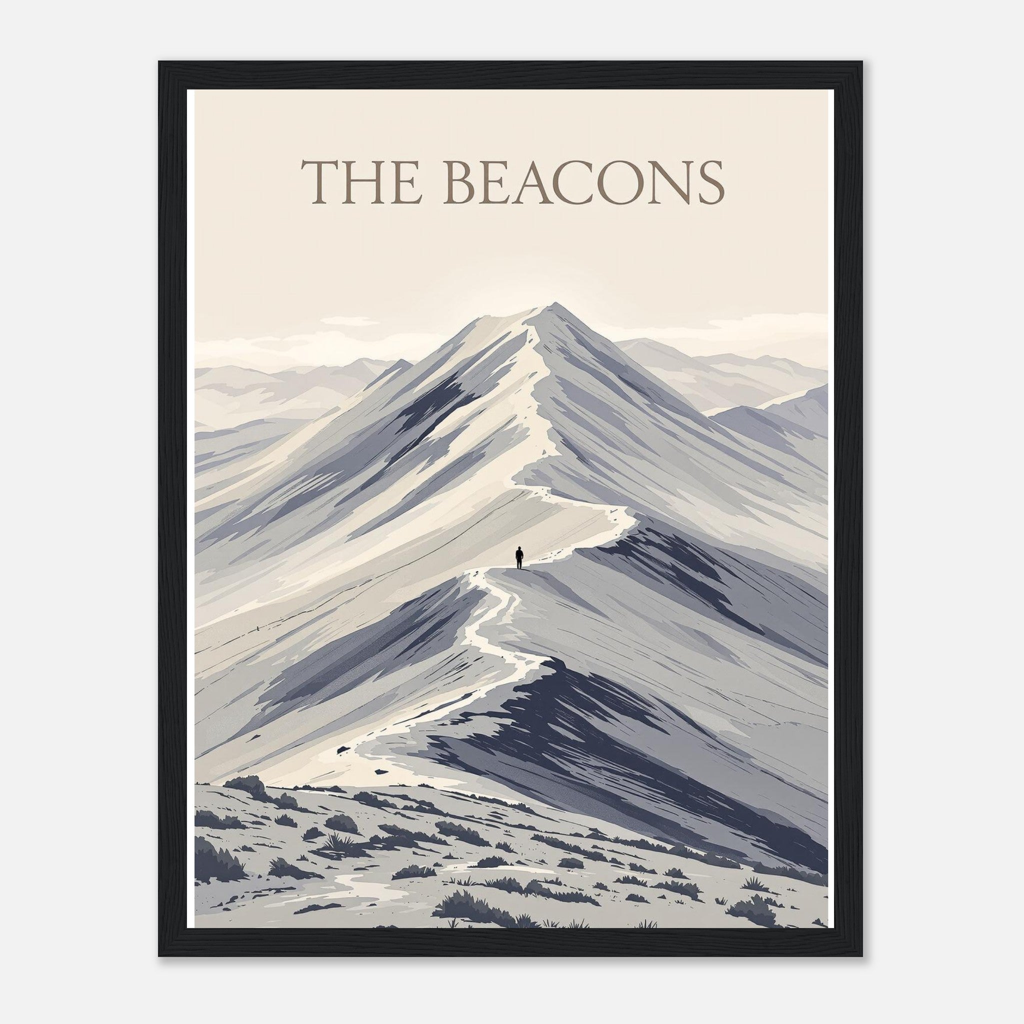 Brecon Beacons Pen Y Fan Ridgeline Framed Art Print — detail view | Wild Thread Co