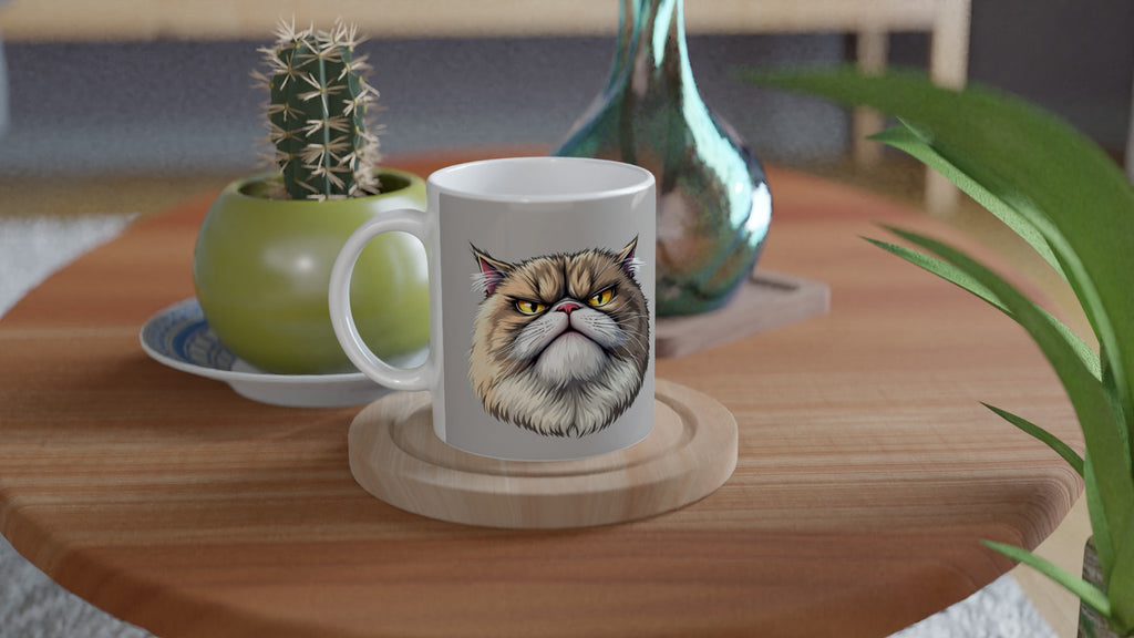 Grumpy Cat Face Mug — detail view | Wild Thread Co