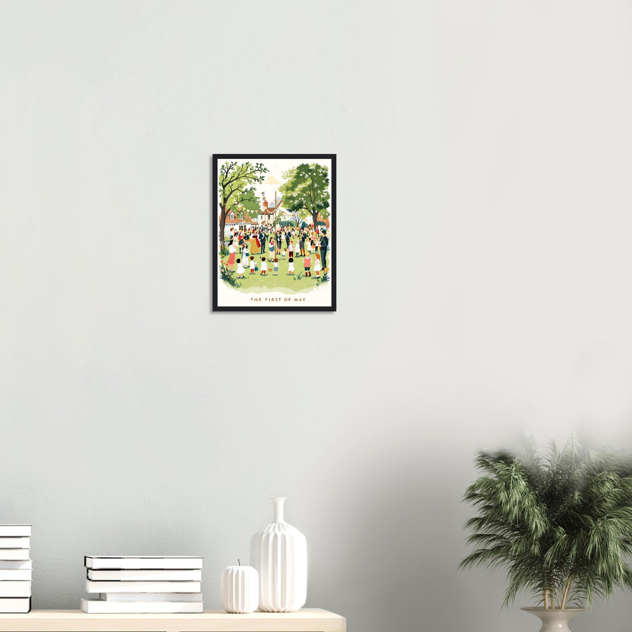 May Day Maypole Folk Tradition Framed Art Print — detail view | Wild Thread Co