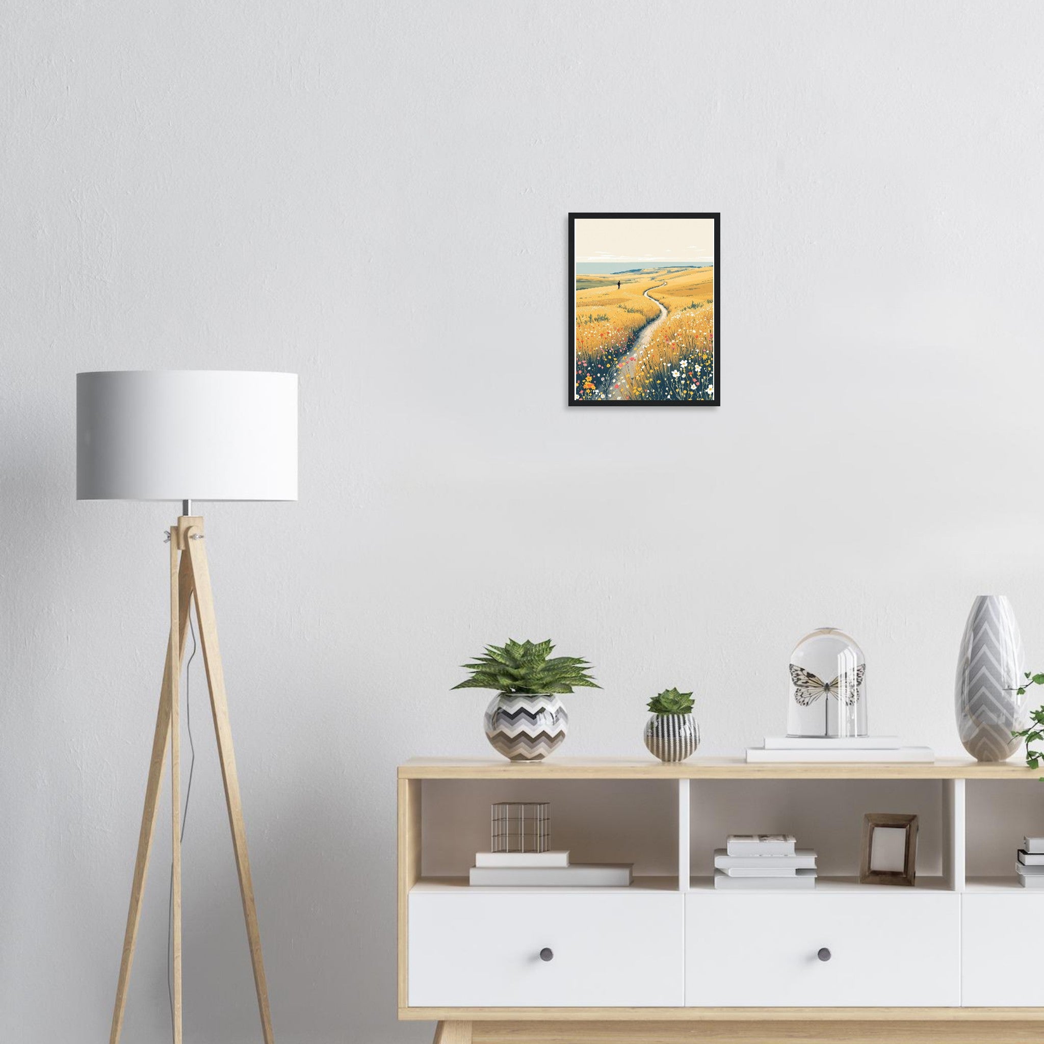 Chalk Downland South Downs Walker Framed Print — Framed Art Print | Wild Thread Co
