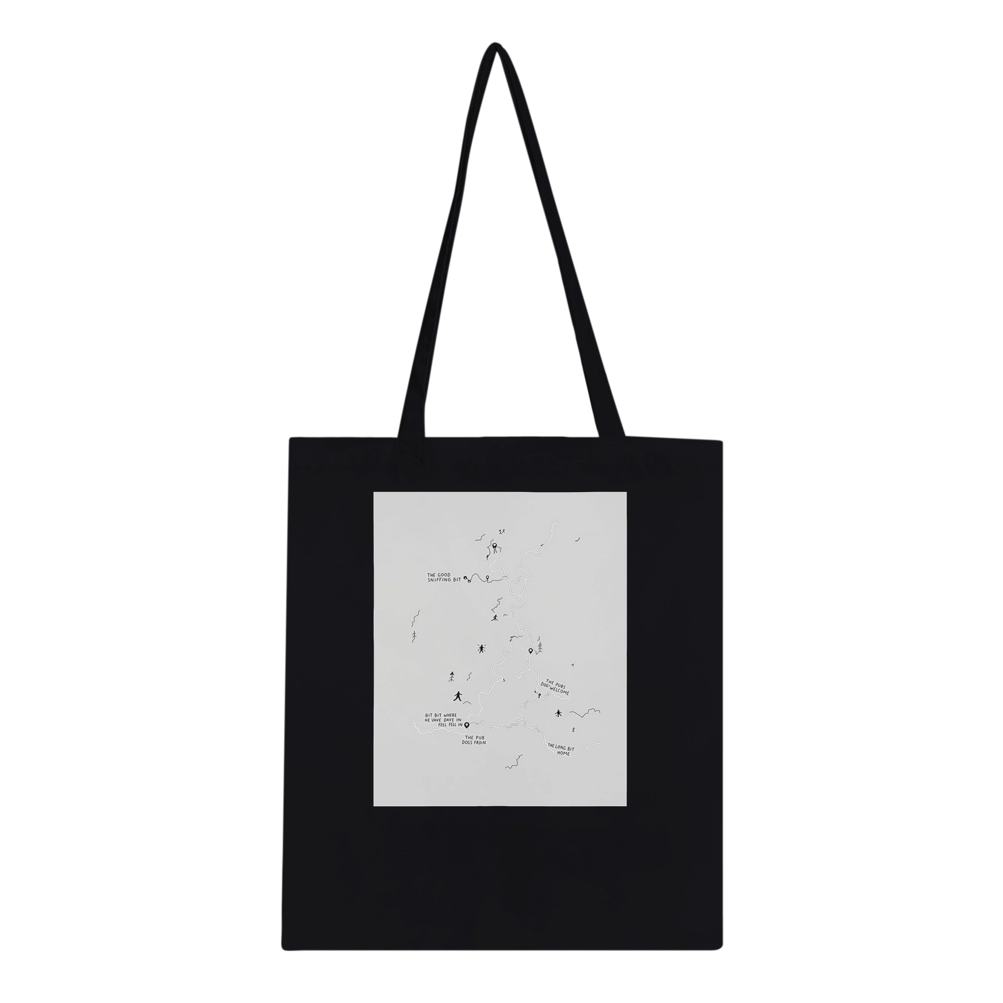 Dog Walker Os Map Spoof Tote Bag Cotton Shopper UK Tote Bag — detail view | Wild Thread Co