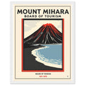 Mount Mihara Vintage Travel Poster Framed Art Print — detail view | Wild Thread Co