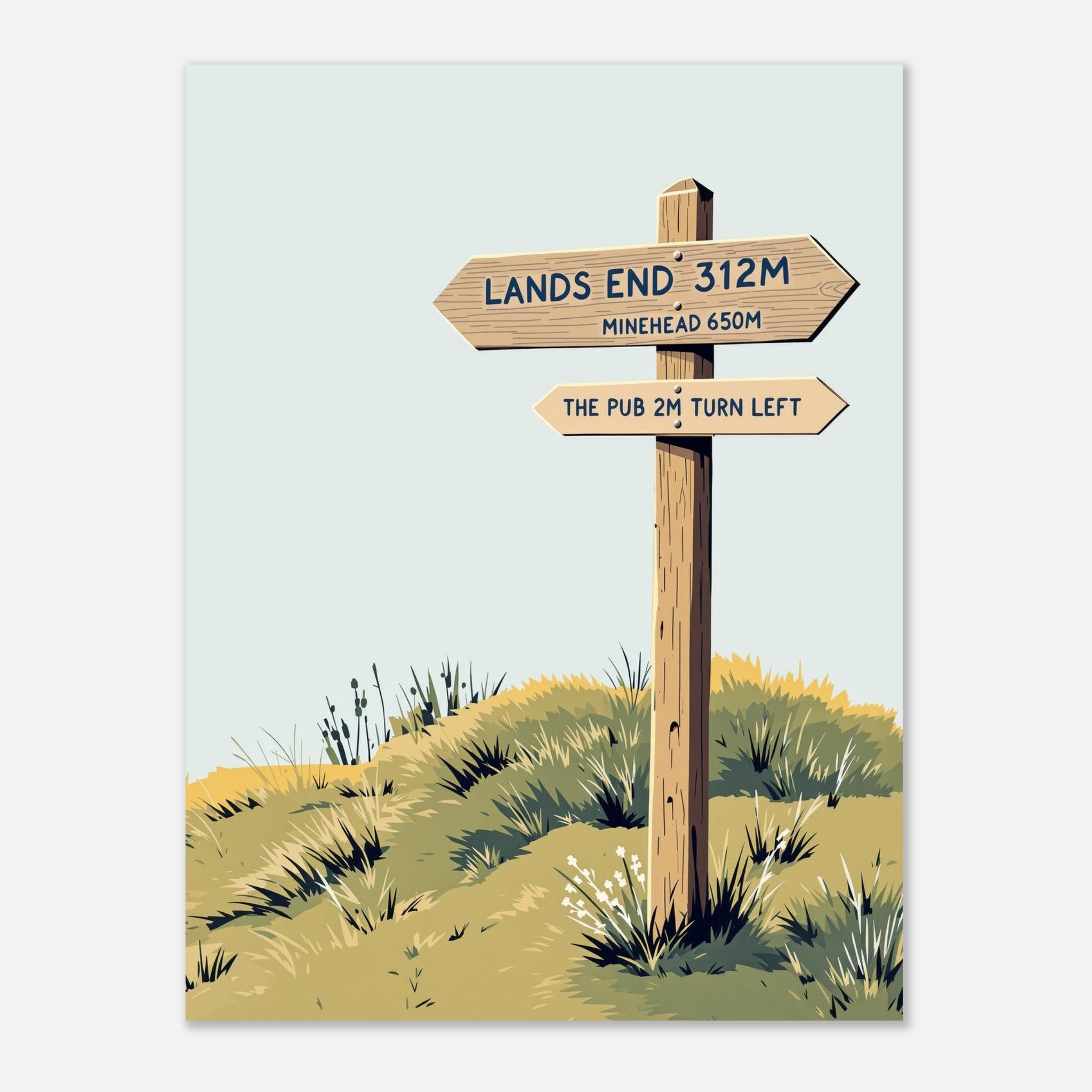 Gorpcore Coastal Walking Art Print Art Print — detail view | Wild Thread Co