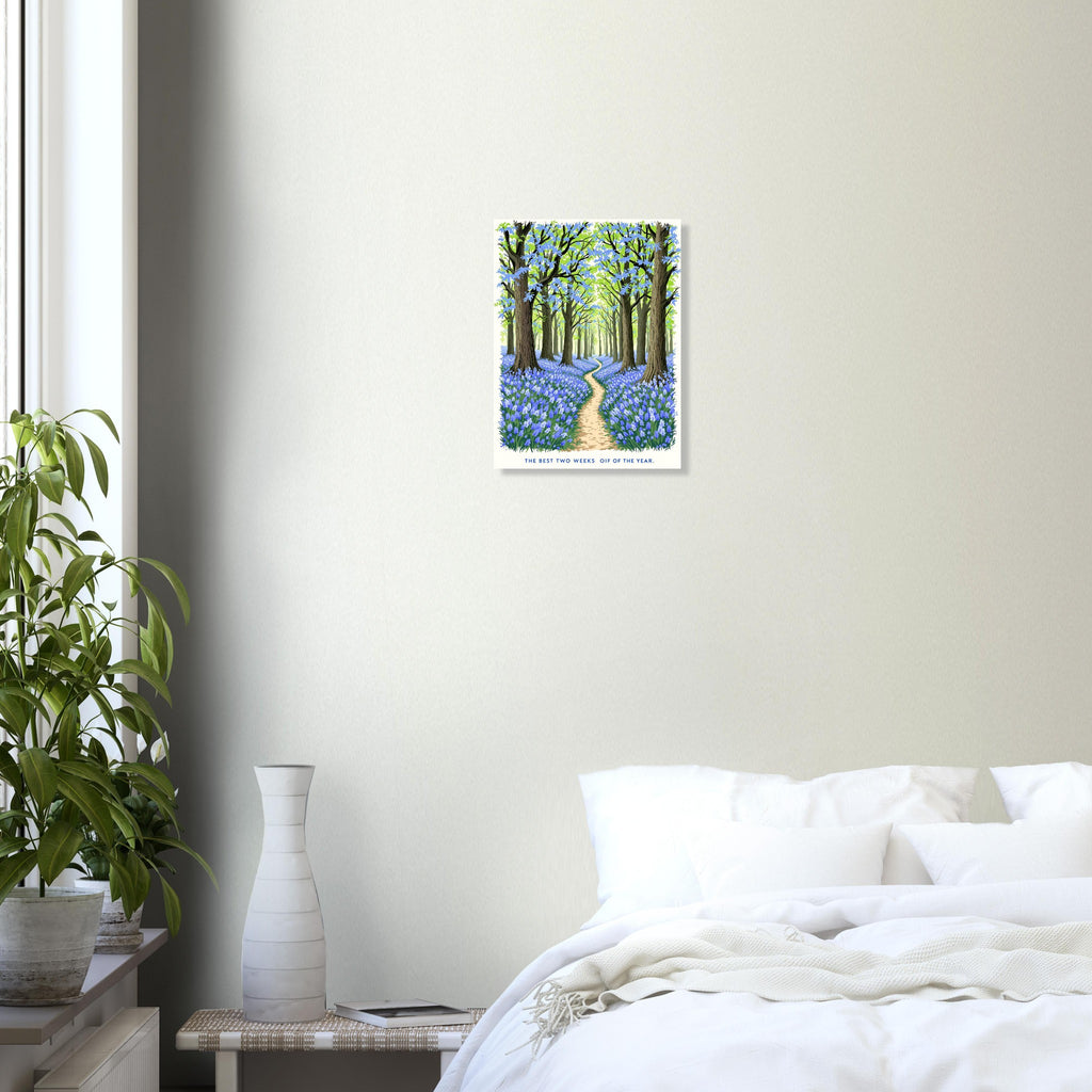 Bluebell Wood Ancient Oak British Spring A1 Art UK Art Print Art Print — detail view | Wild Thread Co