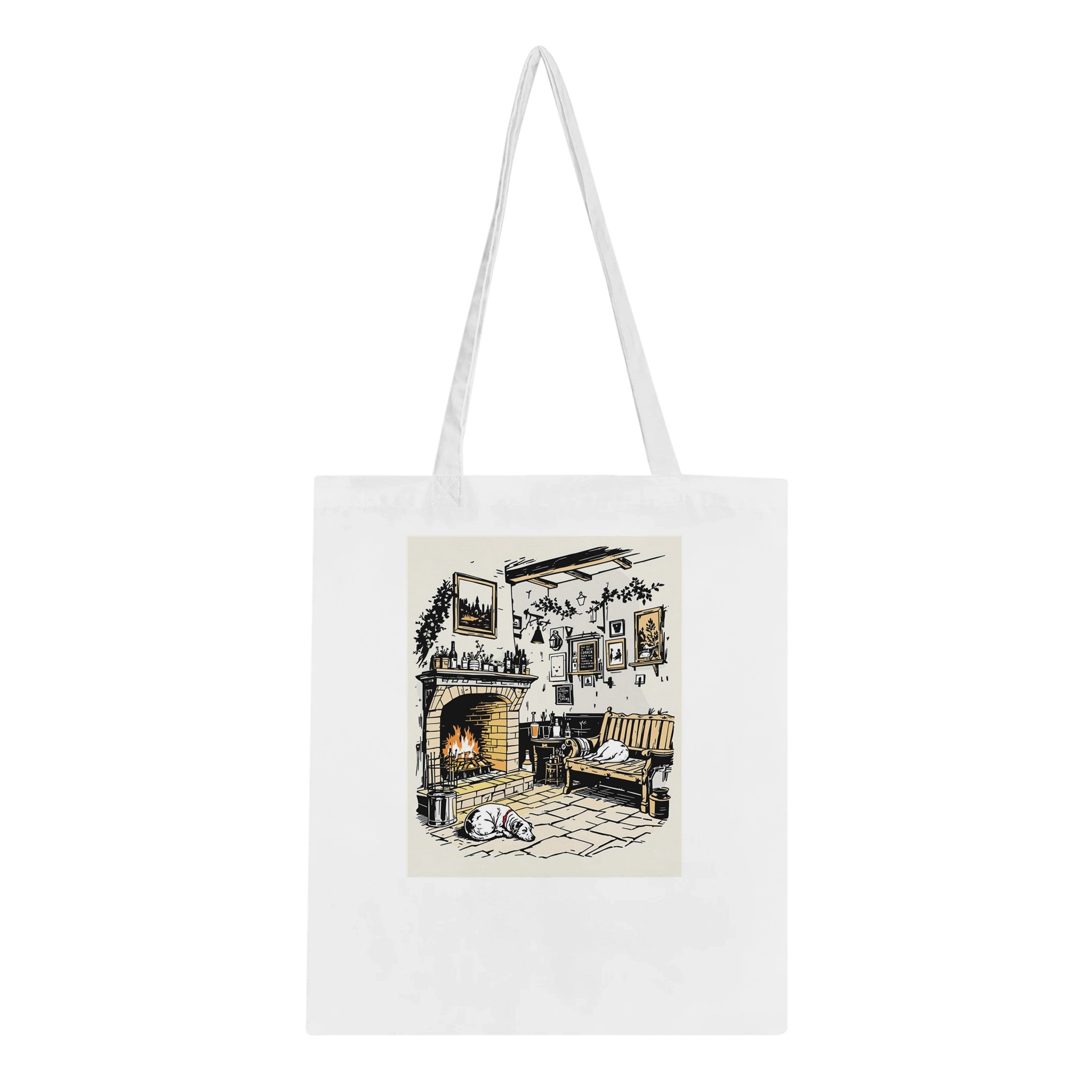 Country Pub Fireplace Sanctuary Tote Bag Cotton Shopper UK — Tote Bag | Wild Thread Co UK