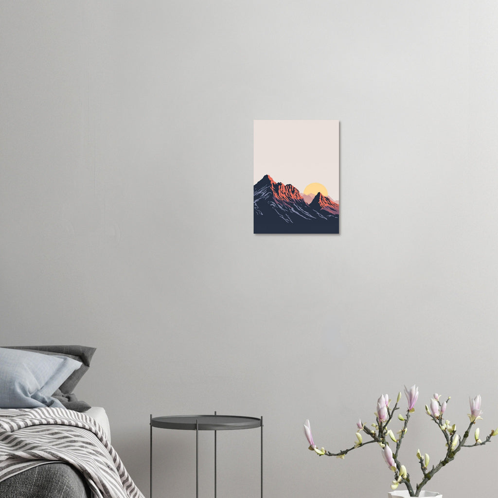 Langdale Pikes Silhouette Lake District A1 UK Art Print Art Print — detail view | Wild Thread Co