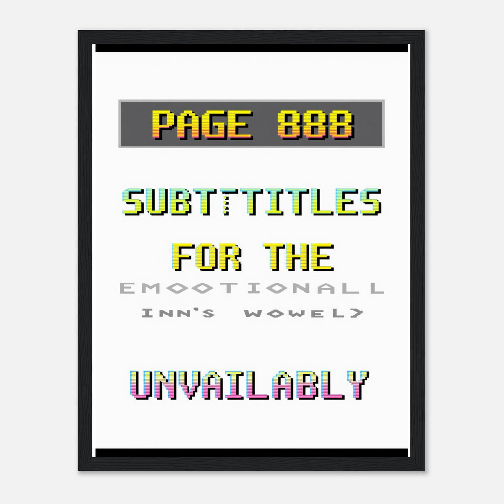 Ceefax Teletext Nostalgia Framed Art Print — detail view | Wild Thread Co