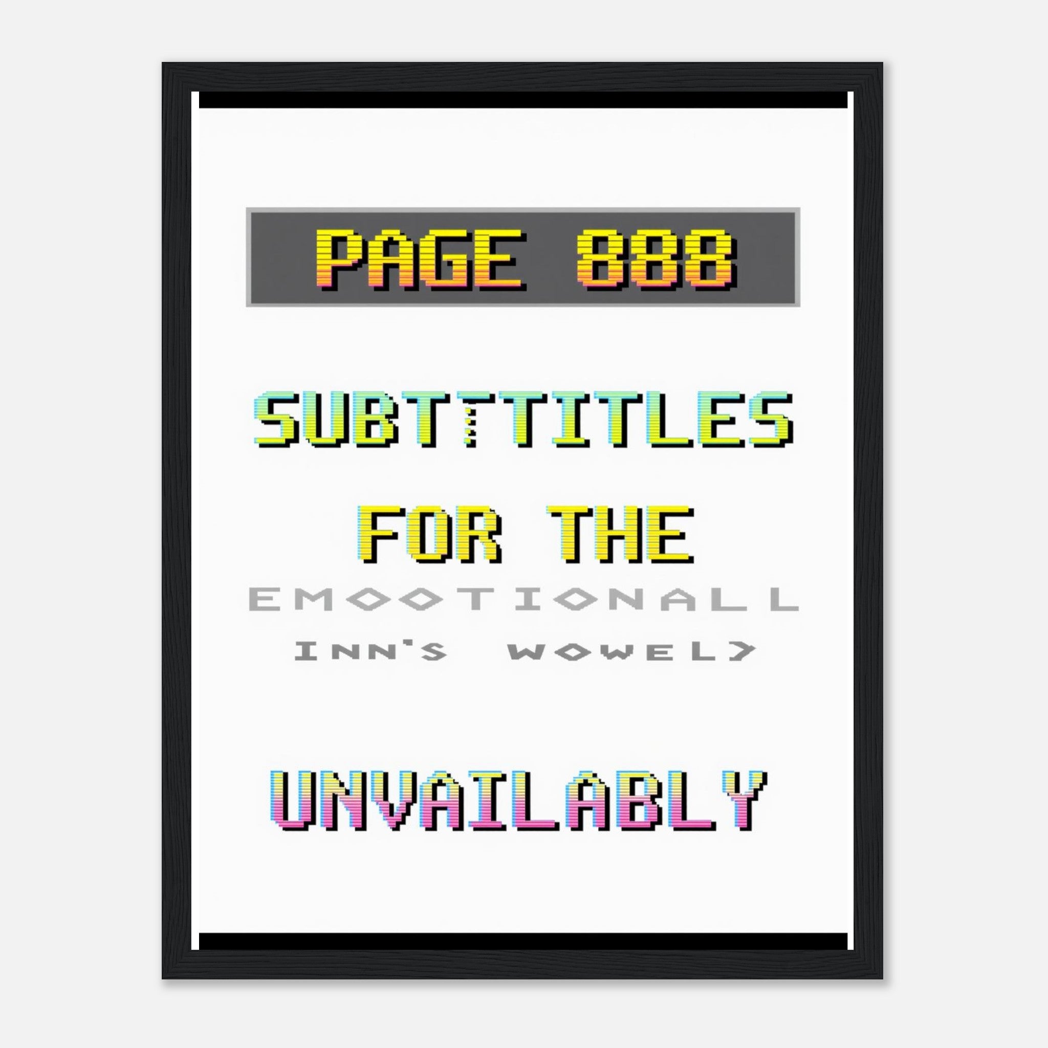 Ceefax Teletext Nostalgia Framed Art Print — detail view | Wild Thread Co
