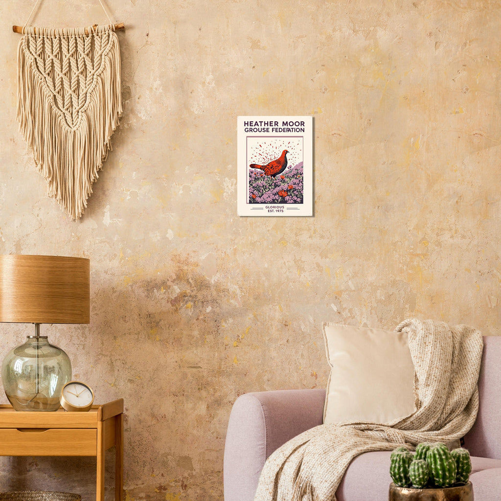 Heather Moor Vintage Travel Poster Art Print — detail view | Wild Thread Co