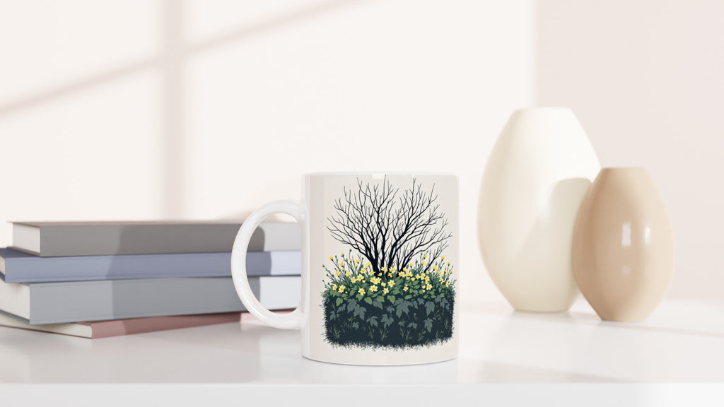 Primrose Spring First Hedge Bank Mug — detail view | Wild Thread Co